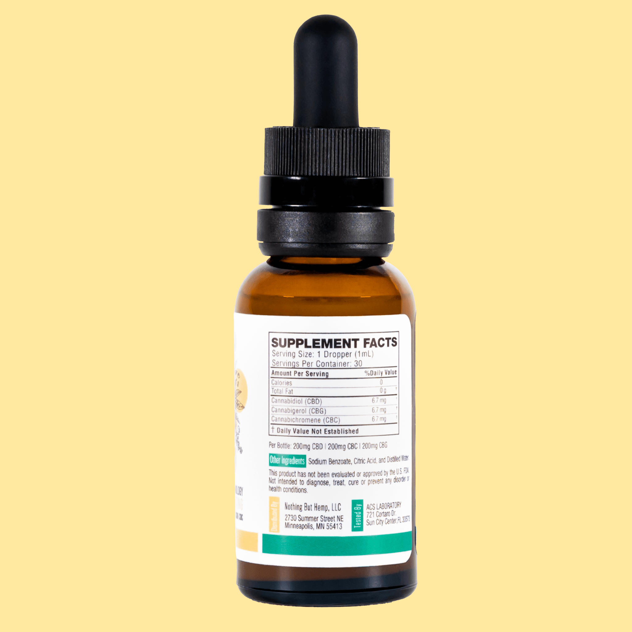 Broad Spectrum CBD Tincture 600mg | Beverage Enhancer