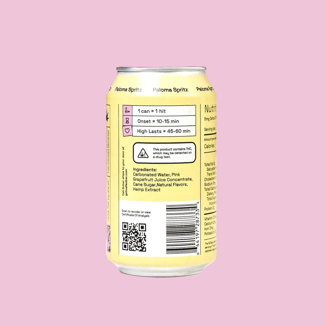 Cali Sober - Paloma Spritz Mocktail - 5mg Delta 9 THC (4-Pack)