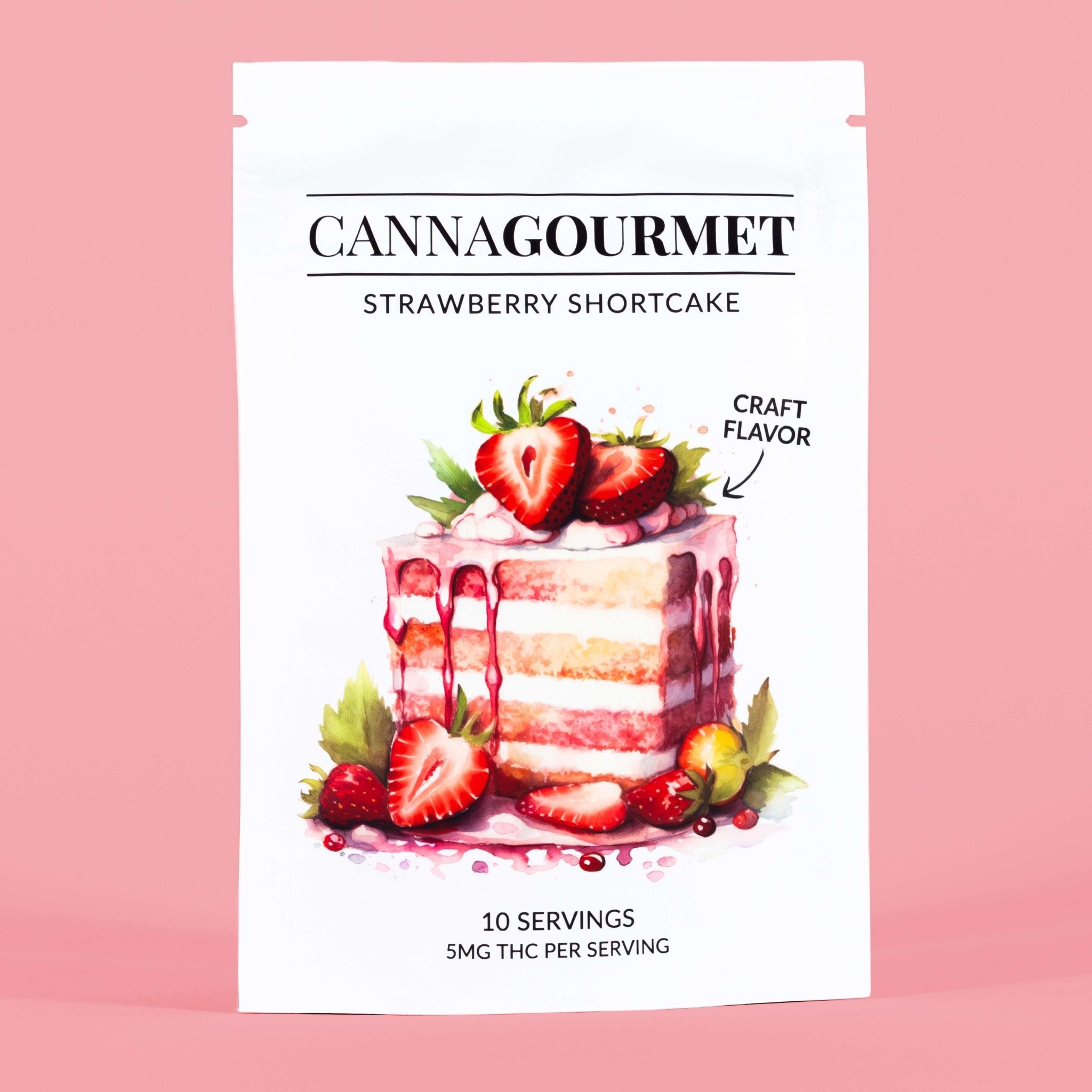 CannaGourmet Strawberry Shortcake THC Gummies – 50mg | Gourmet Flavor Edibles