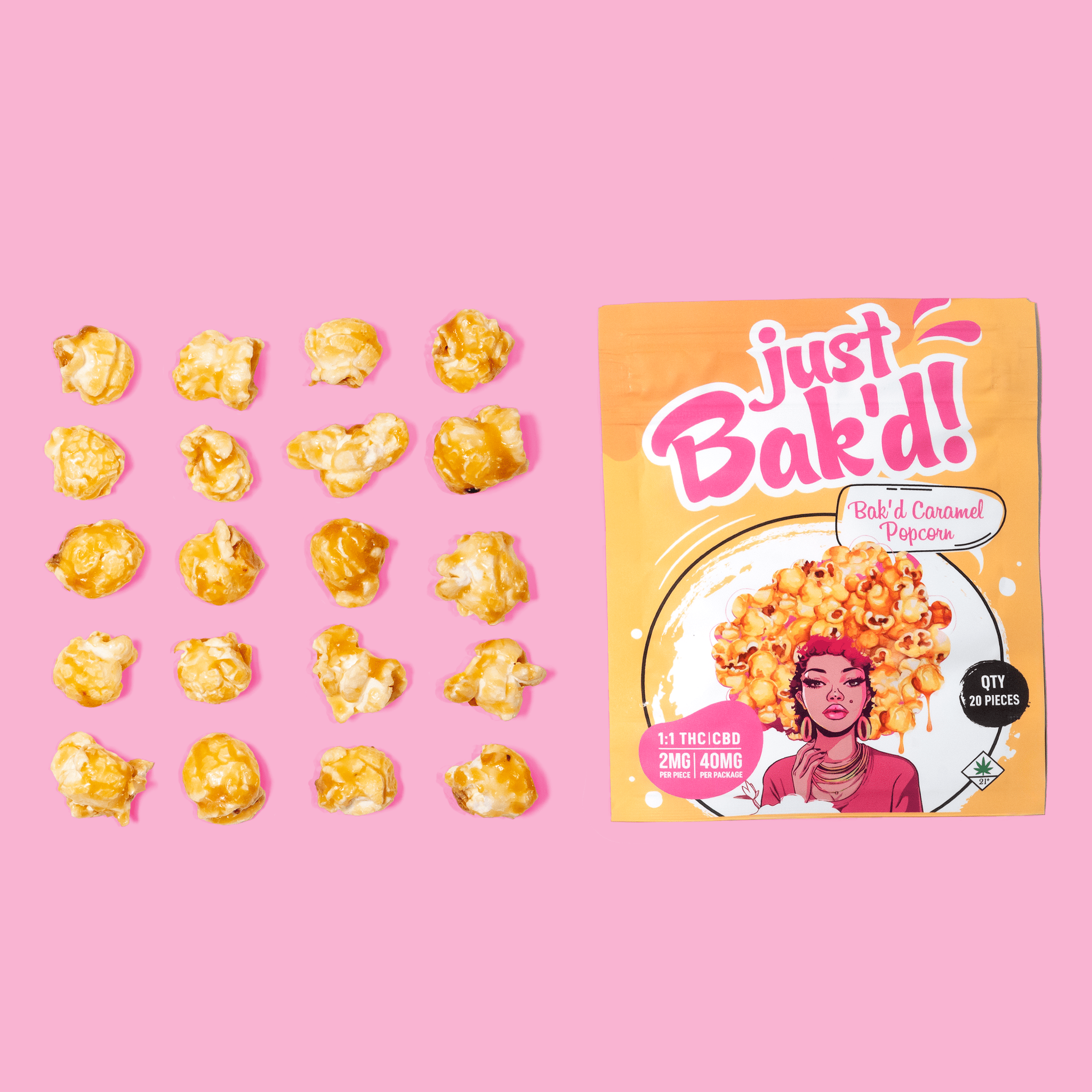 CBD + THC Popcorn - Caramel