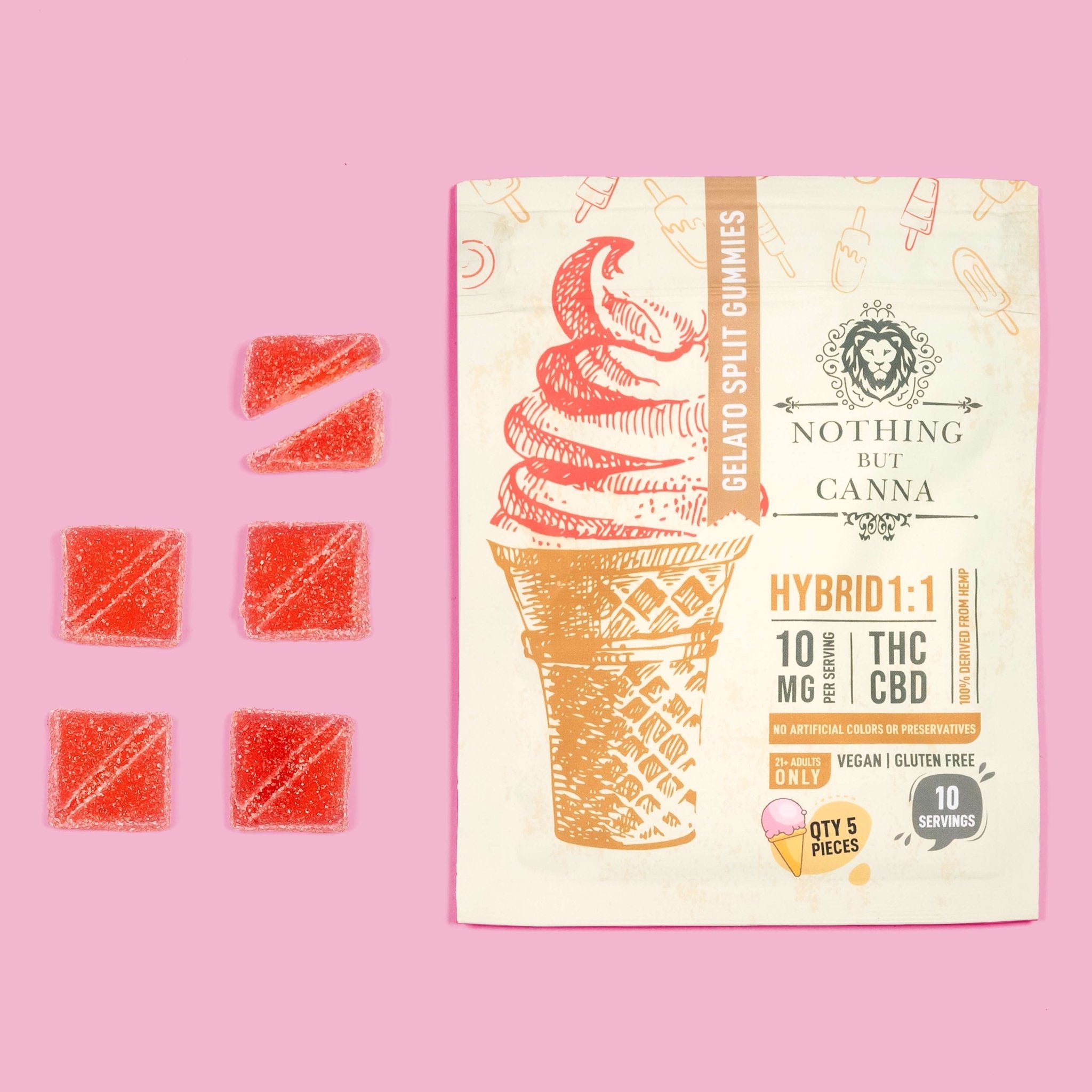 CBD+THC Gummies - Hybrid - Gelato Strain