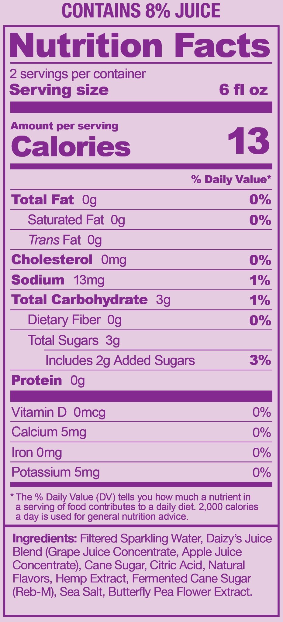 Daizy's Grape – 10mg THC Beverage | 5g Sugar | 25 Calories