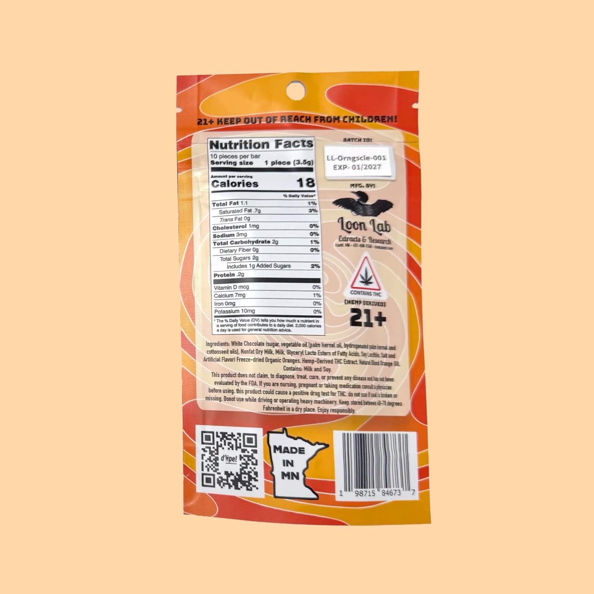 d’ope! Orange-Sicle Cannabis Chocolate Bar