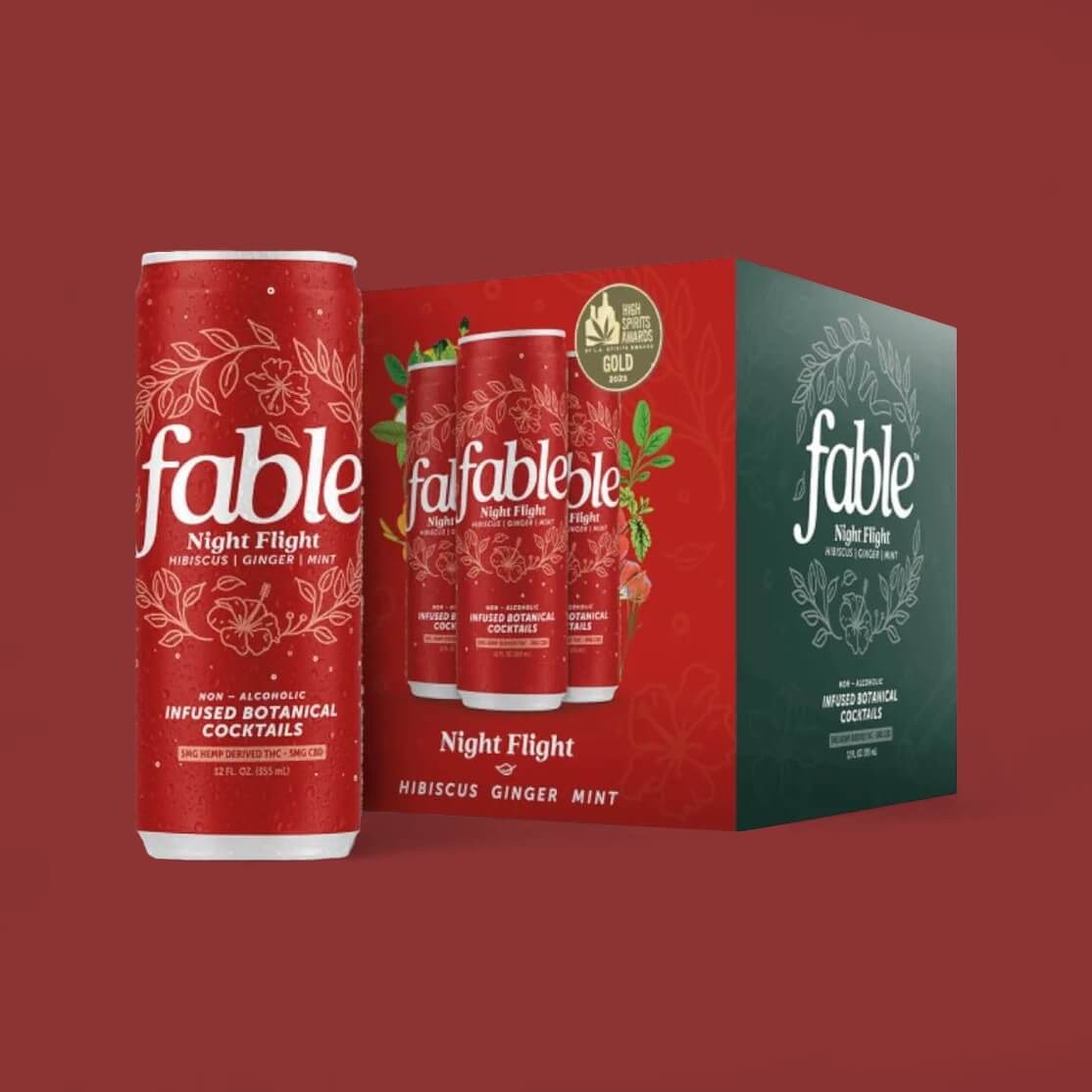 Fable Night Flight – Blackberry THC Cocktail 4pk | 5mg THC + 3mg CBD