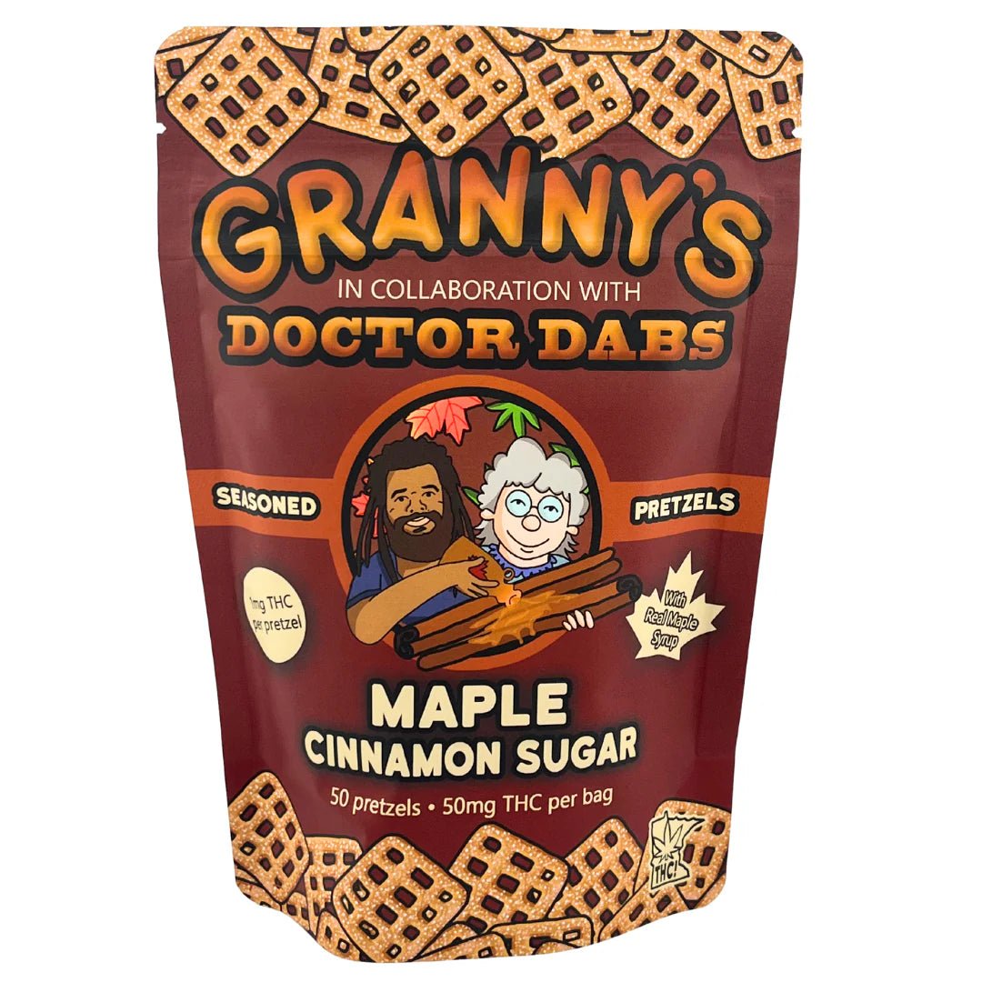Granny’s Maple Cinnamon Pretzels – 50mg THC Per Bag