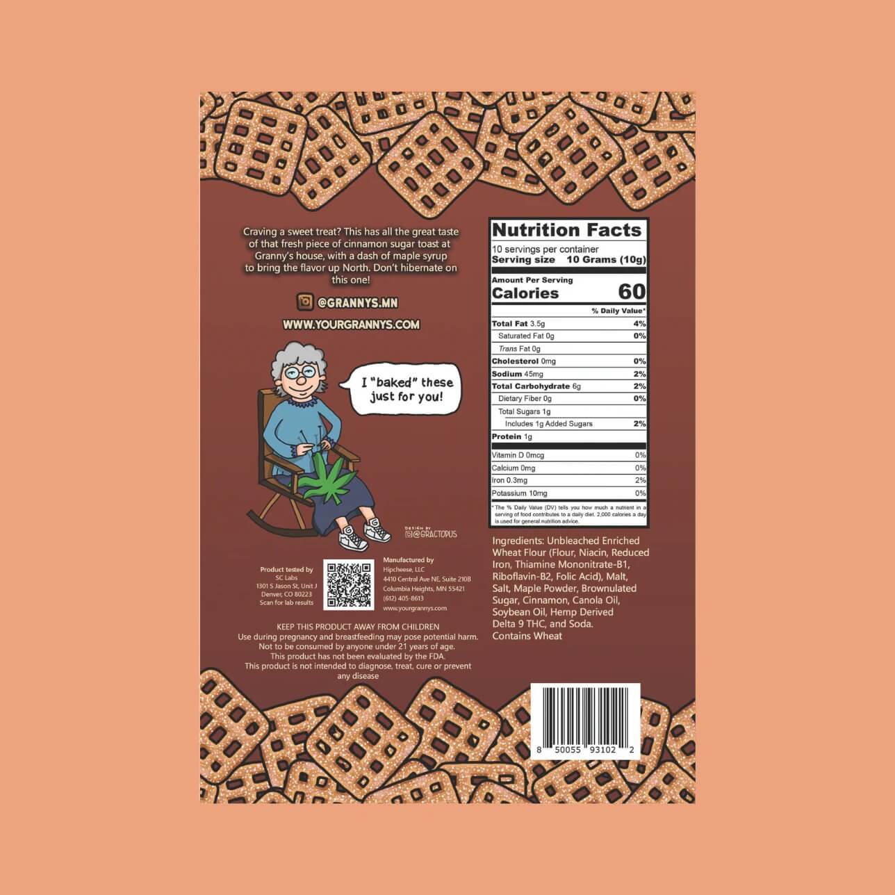 Granny’s Maple Cinnamon Pretzels – 50mg THC Per Bag