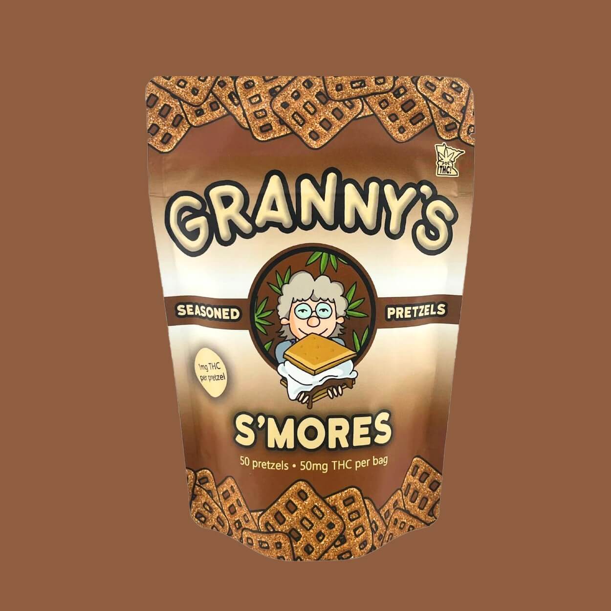 Granny’s S’mores Pretzels – 50mg THC Per Bag