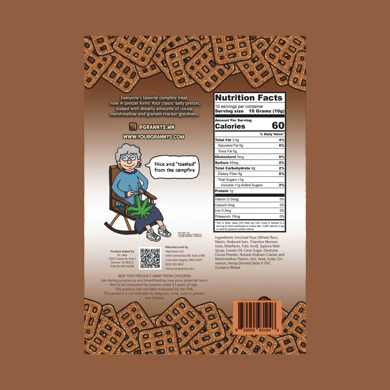 Granny’s S’mores Pretzels – 50mg THC Per Bag