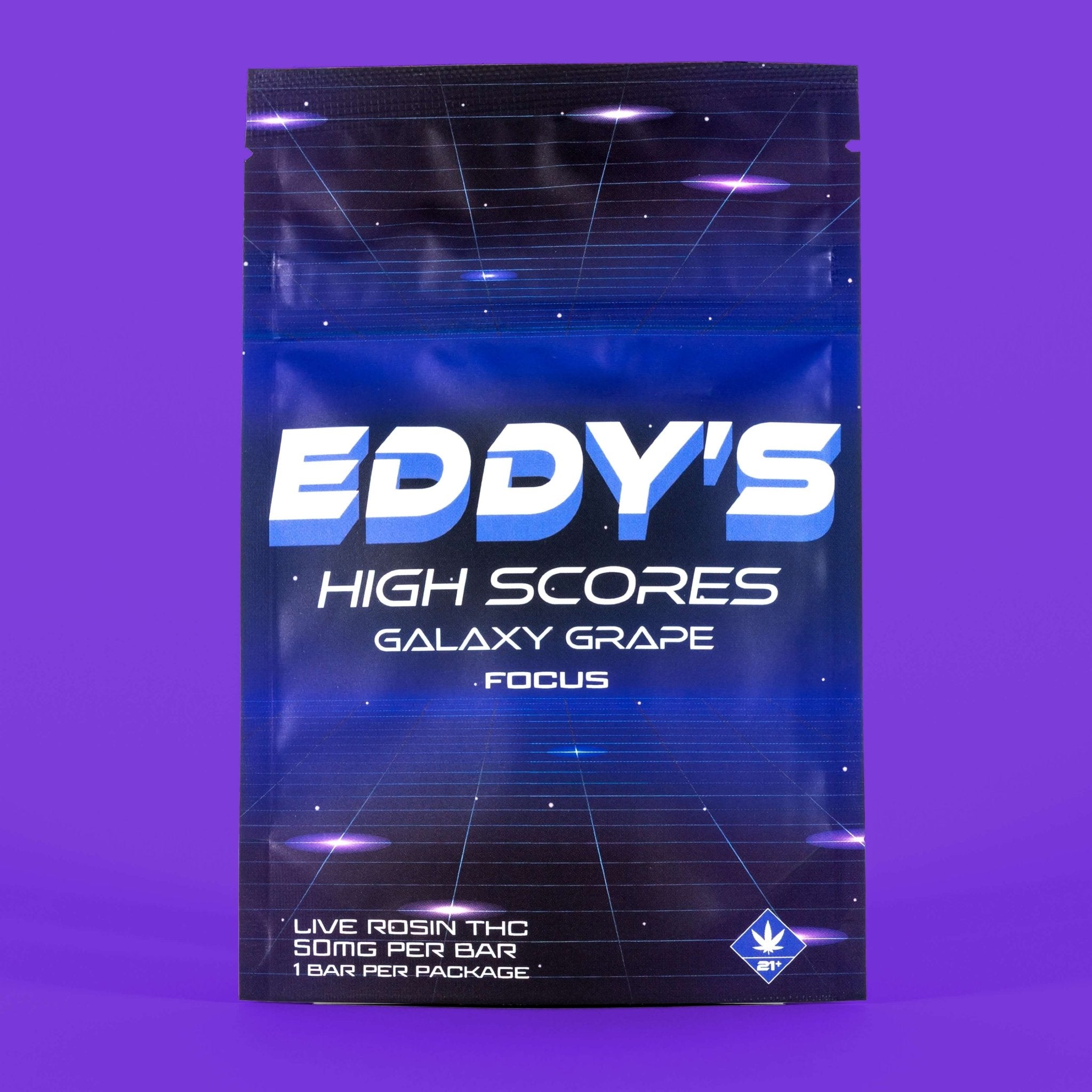 Grape Eddy’s Live Rosin Bar 50 THC bar  – Grapes, Games & Good Times