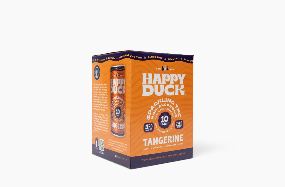 Happy Duck THC Infused Tangerine Seltzer – 4 Pack