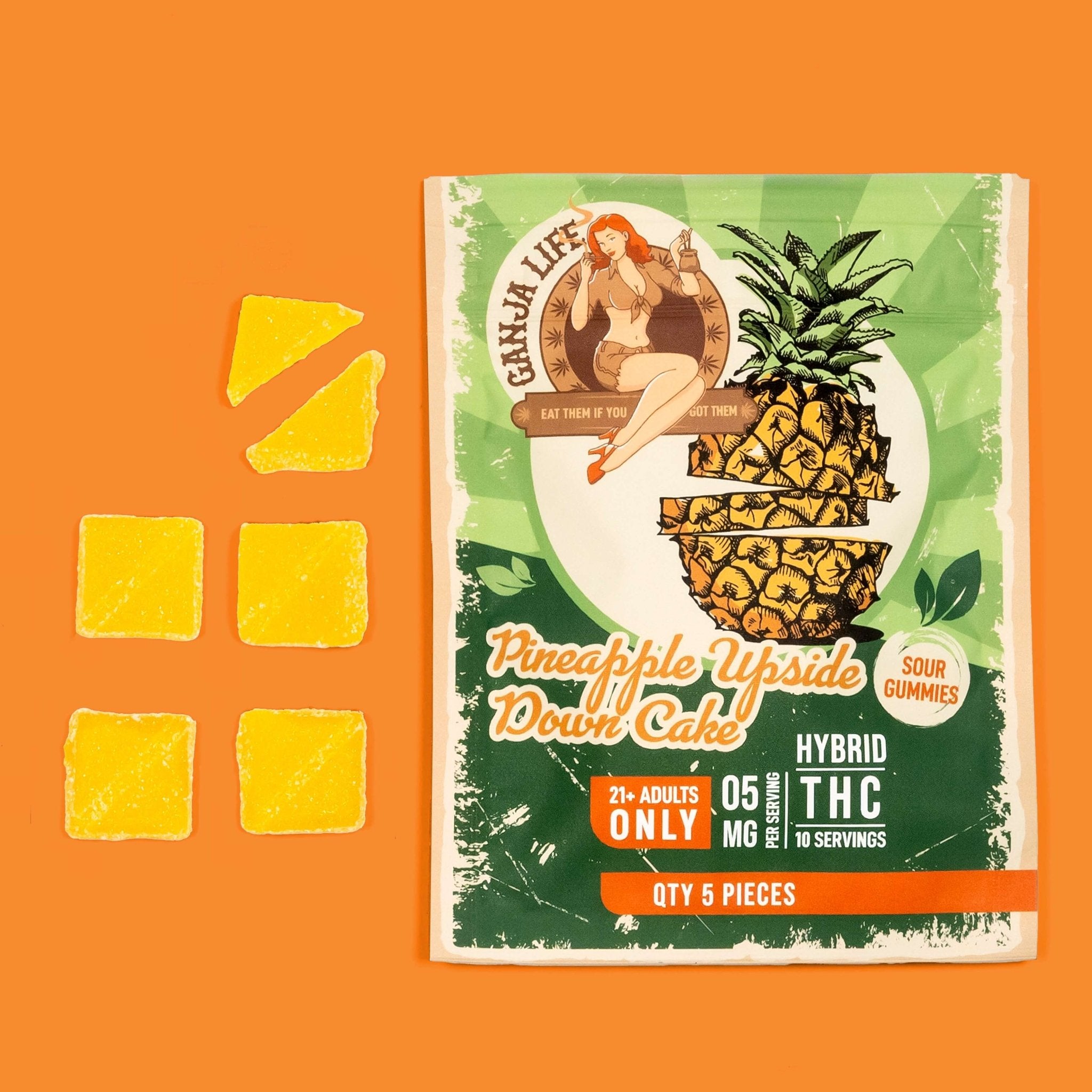 Hybrid THC Gummies - Pineapple Upside Down Cake - Ganja Life