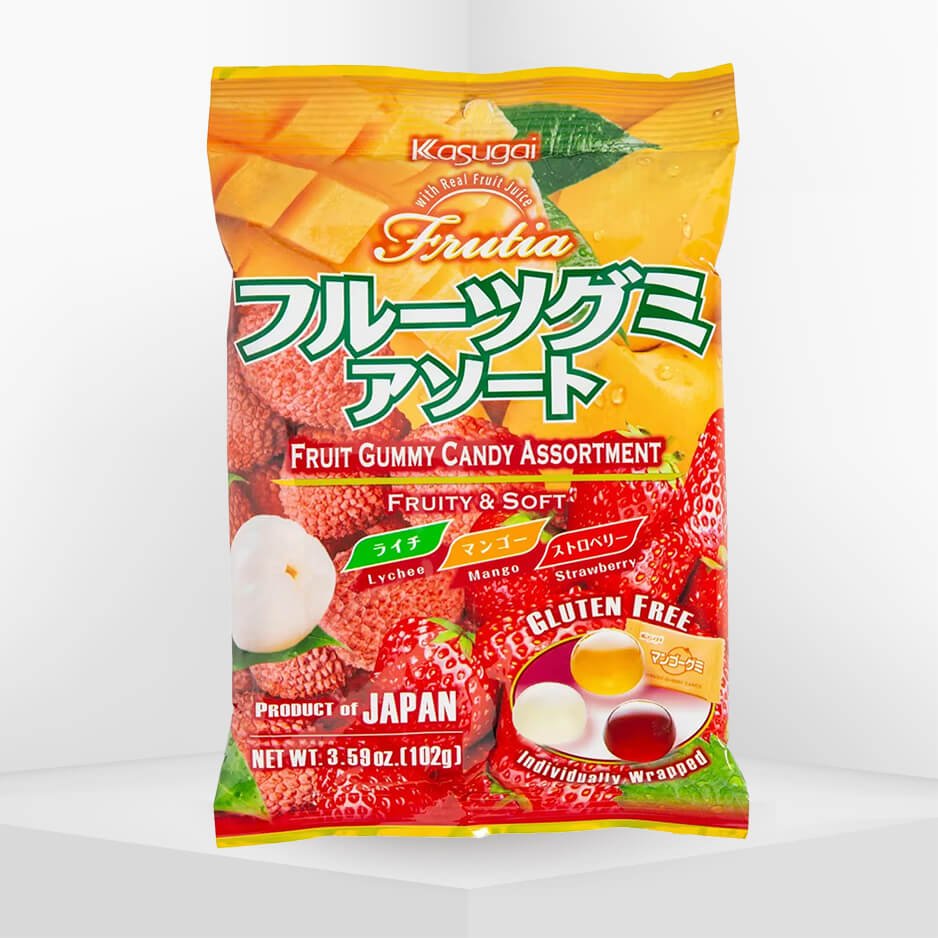 Kasugai Gummy Mix – Lychee, Mango & Strawberry (Japan)