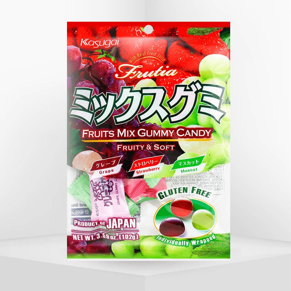 Kasugai Gummy Mix – Strawberry, Grape & Muscat (Japan)