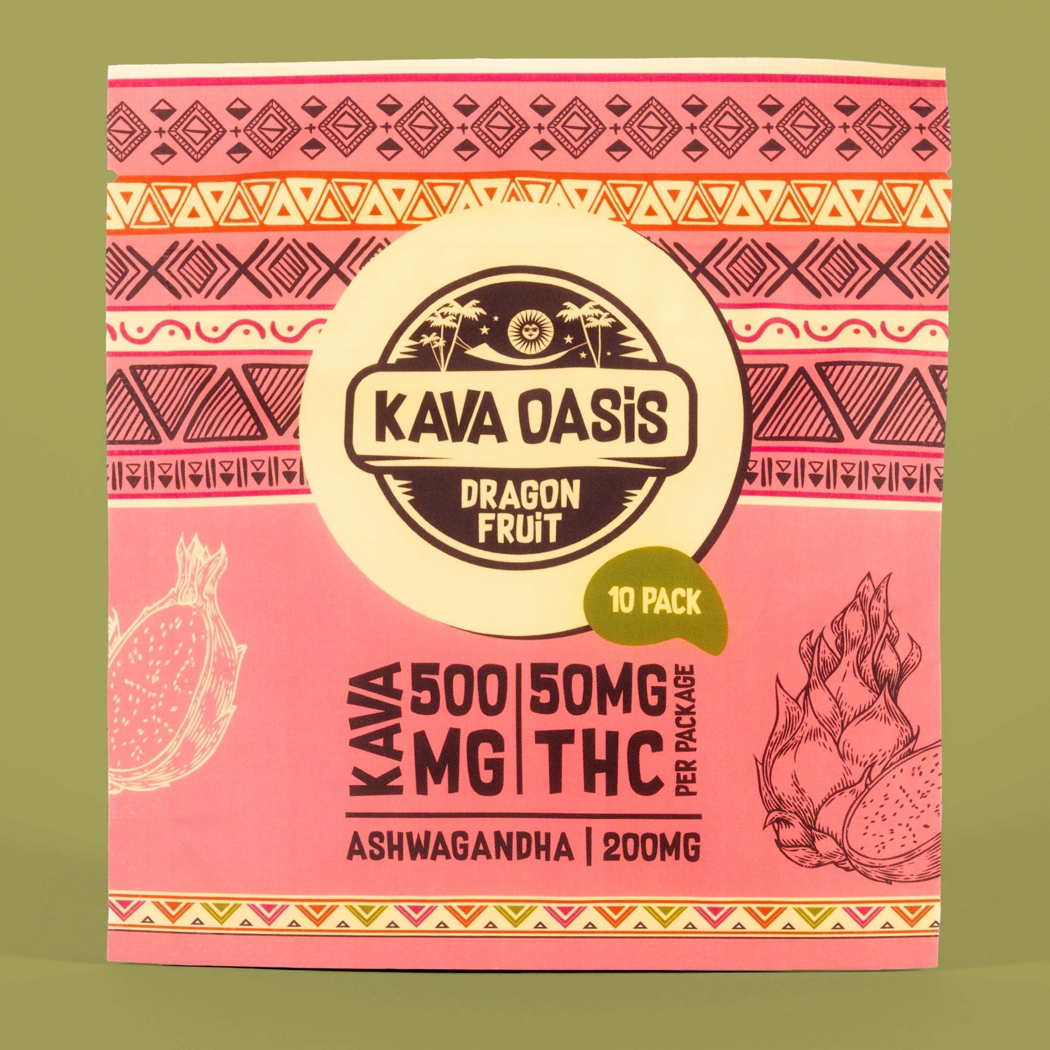 Kava Gummies - Dragon Fruit | 500mg Kavalactones Nano | 50mg THC | 200mg Ashwagandha