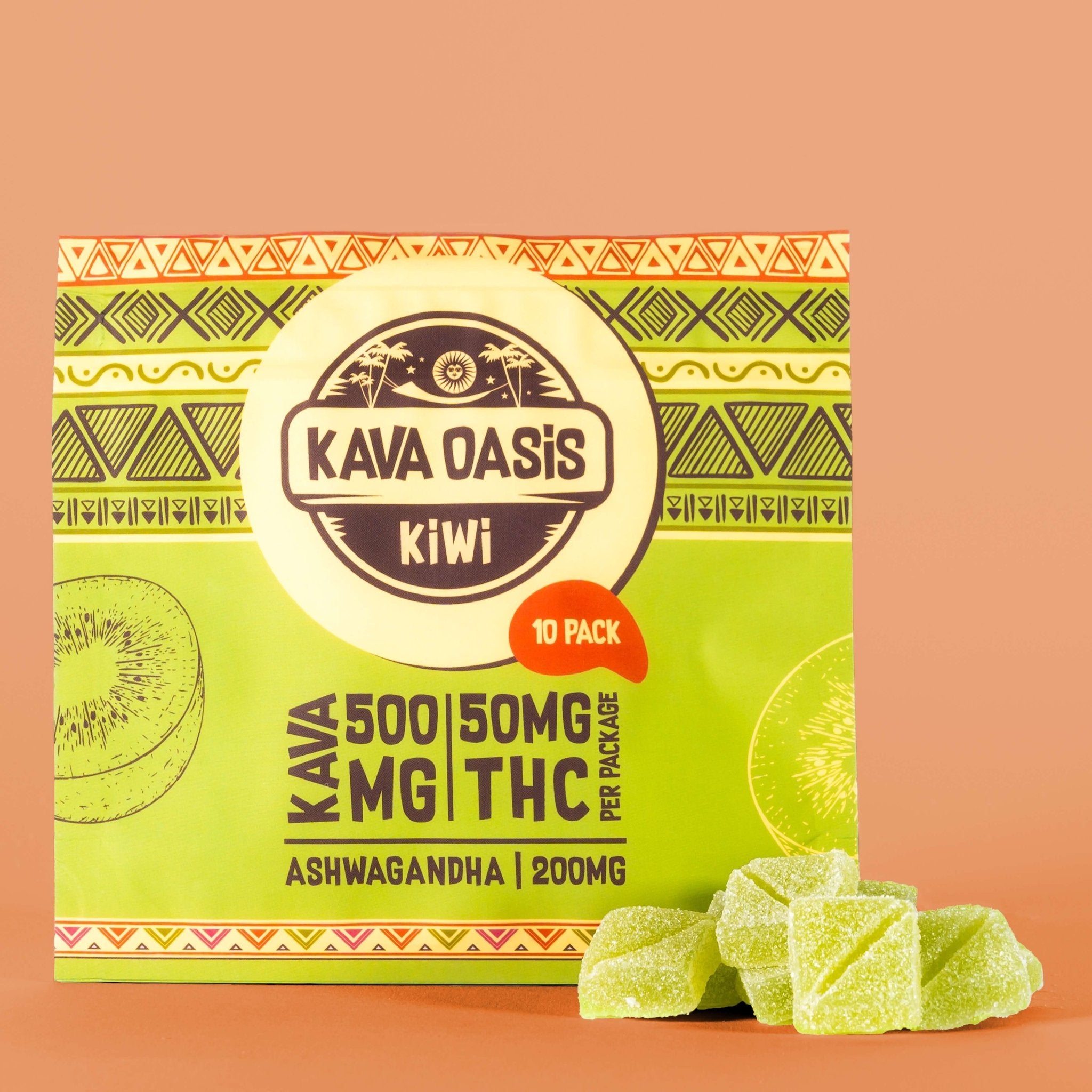 Kava Gummies - Kiwi | 500mg Kavalactones Nano | 50mg THC | 200mg Ashwagandha