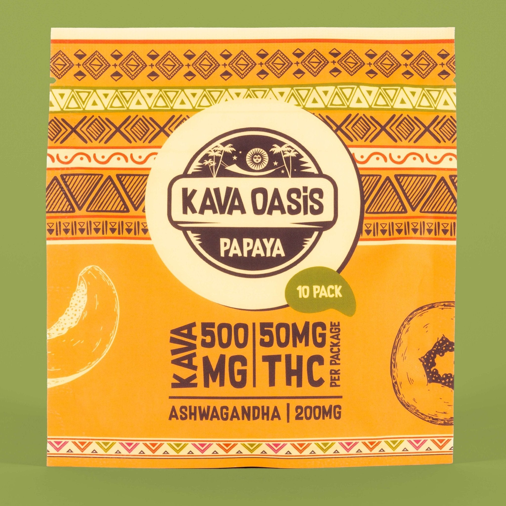 Kava Gummies - Papaya | 500mg Kavalactones Nano | 50mg THC | 200mg Ashwagandha