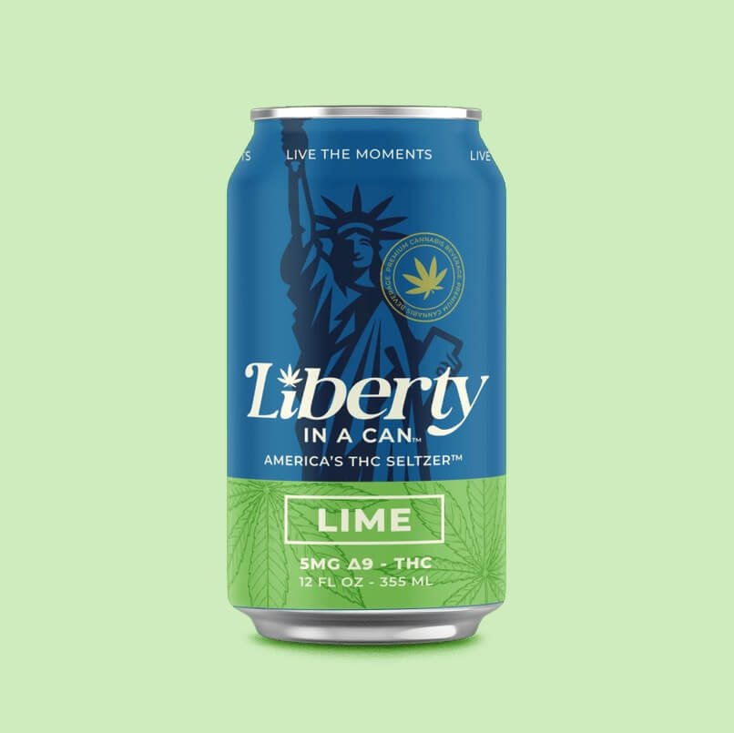 Liberty THC Seltzer – Lime Essence | 5mg Live Resin Delta-9 | 4-Pack