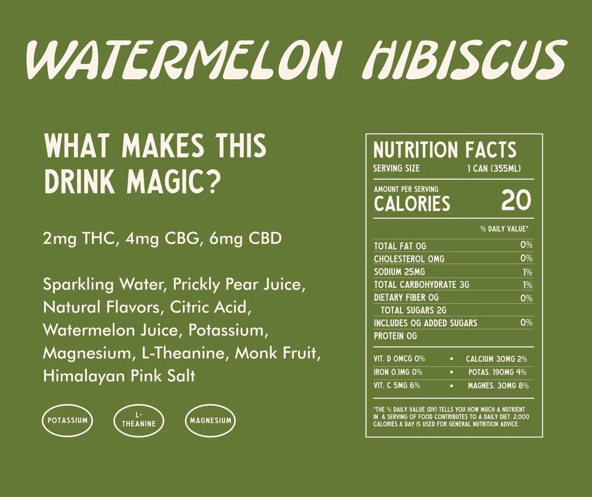 MAGIC CACTUS THC CBG CBD Hemp Drinks - WATERMELON HIBISCUS