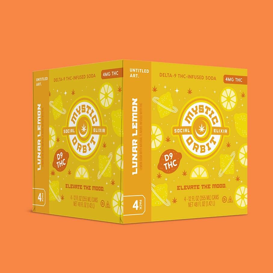 Mystic Orbit – Lunar Lemon by Untitled Art | 4-Pack