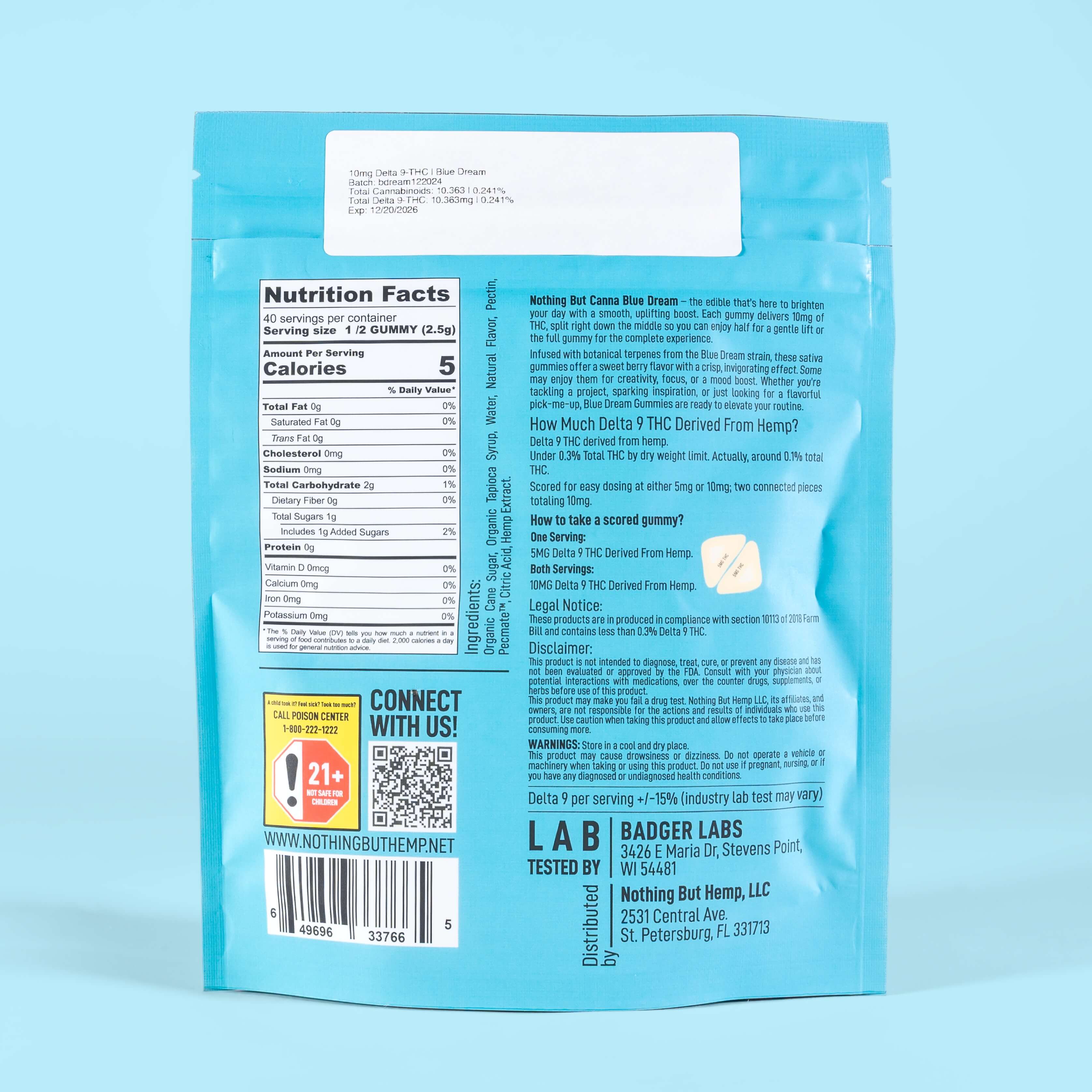 200mg THC Gummies | Blue Dream Sativa | 20 Pack