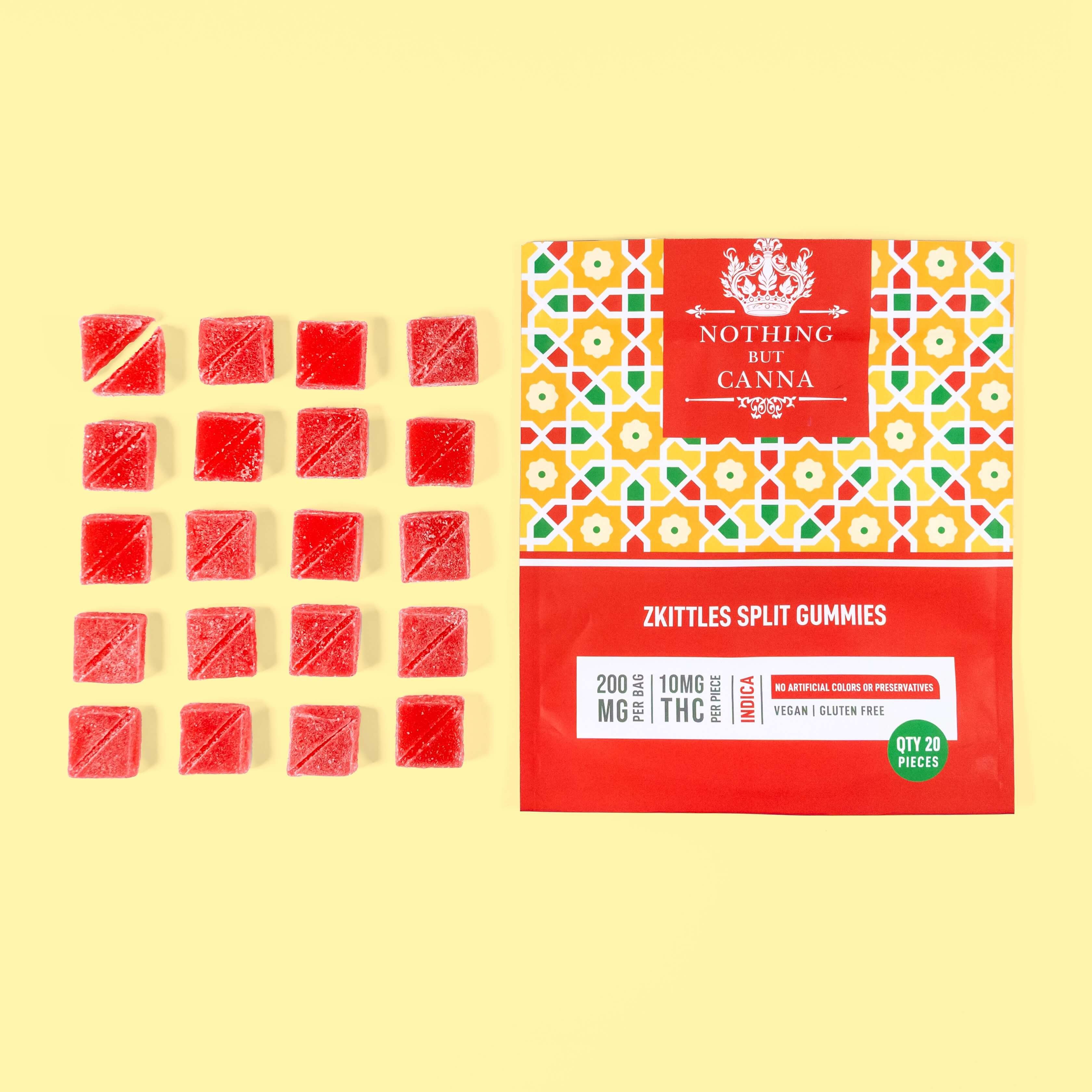 200mg THC Gummies | Indica Zkittles | 20 Pack