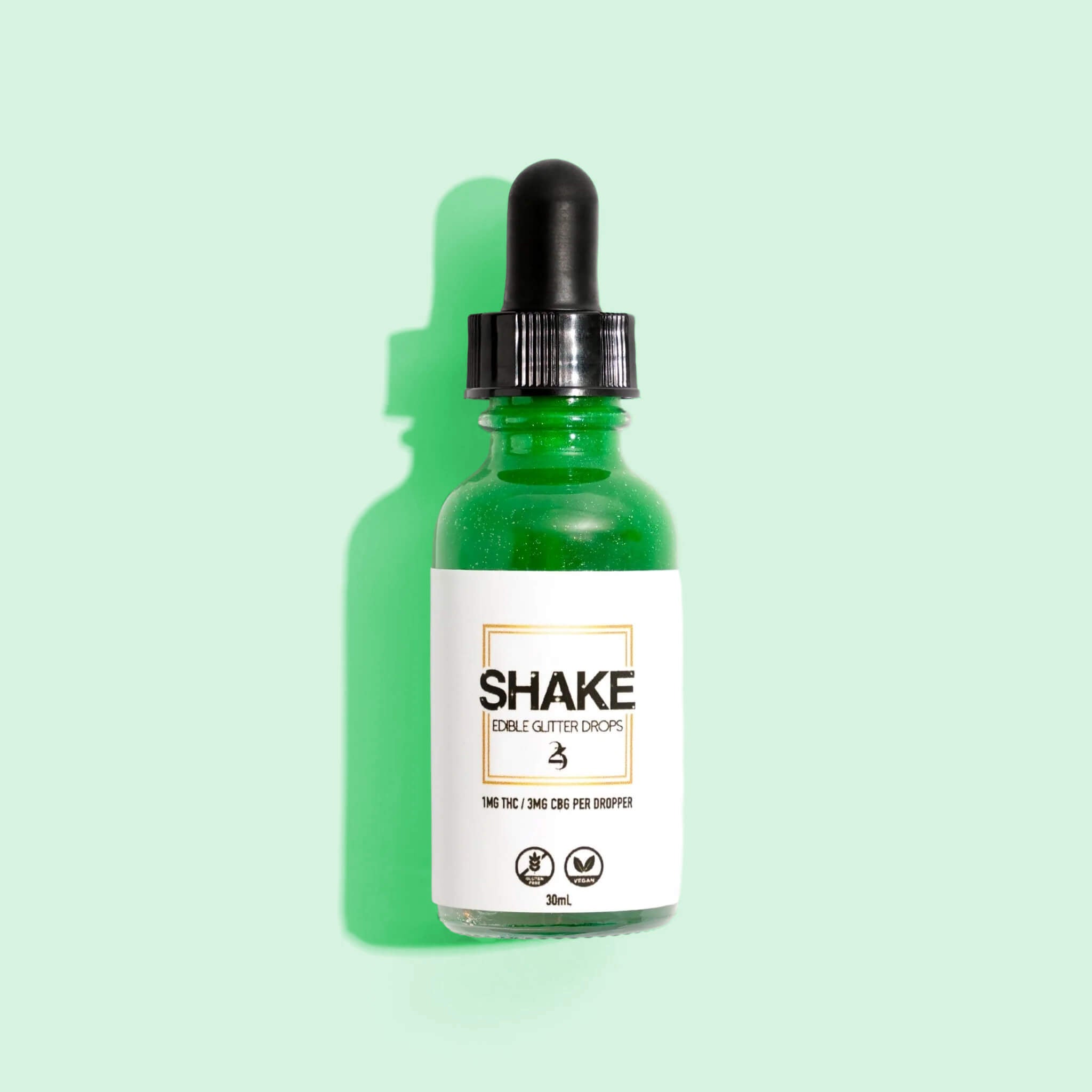SHAKE Emerald Green – Infused Edible Glitter Drops | THC + CBG