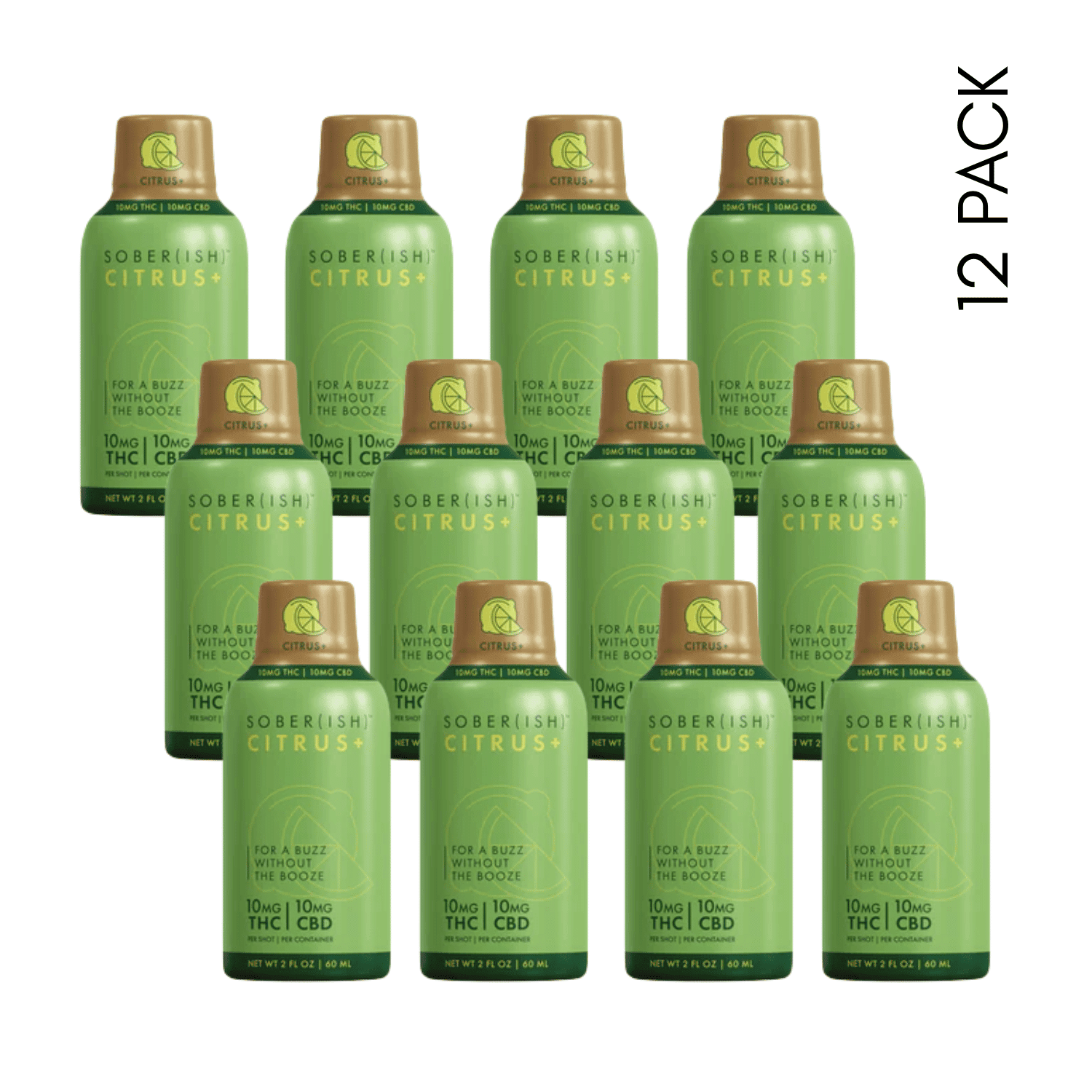 Sober(ish) Shots - Citrus | 10mg THC + 10mg CBD | 12 Pack