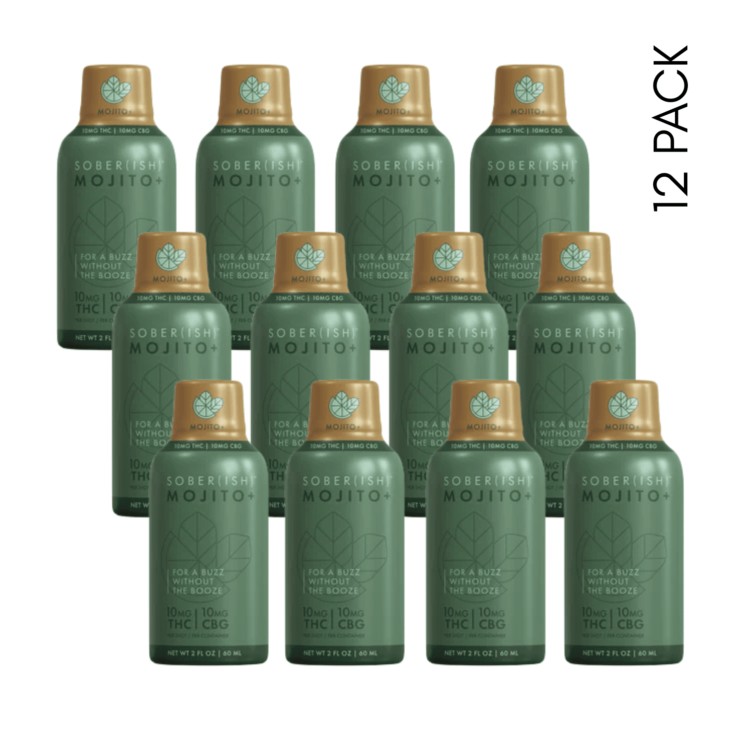 Sober(ish) Shots - Mojito | 10mg THC + 10mg CBG | 12 Pack