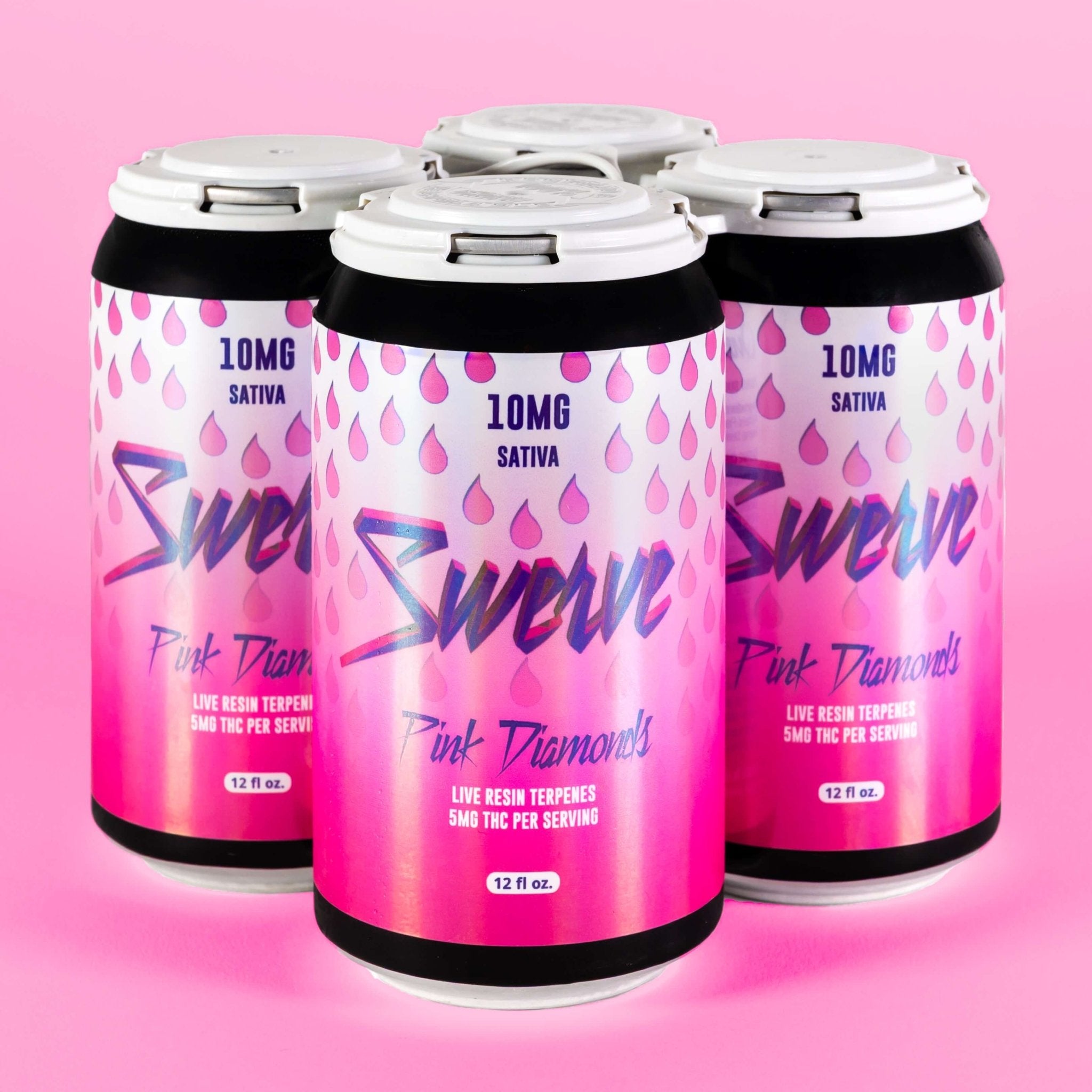 Swerve Pink Diamonds Seltzer – Live Resin Infused | 4-Pack