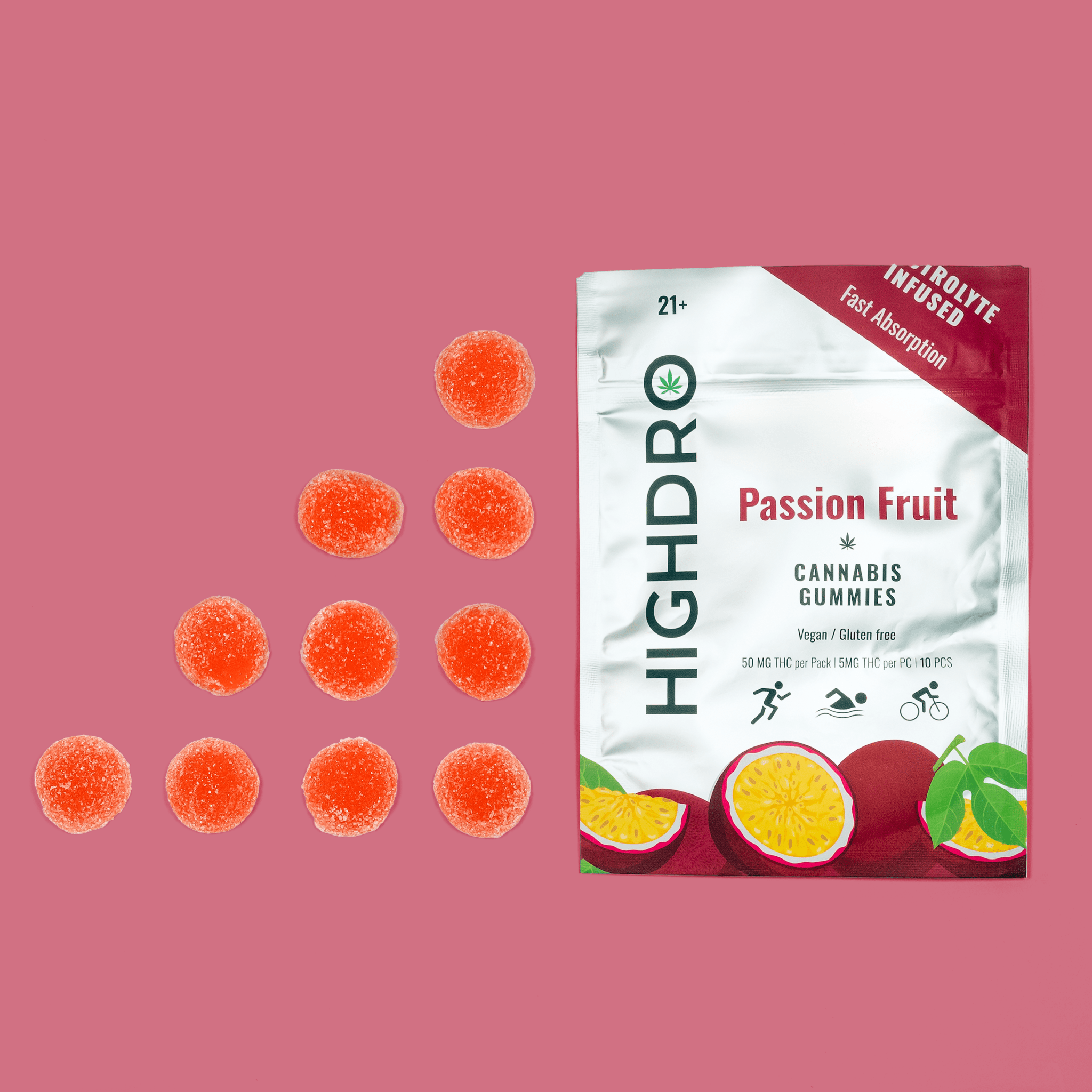 THC Electrolyte Gummies - Passion Fruit