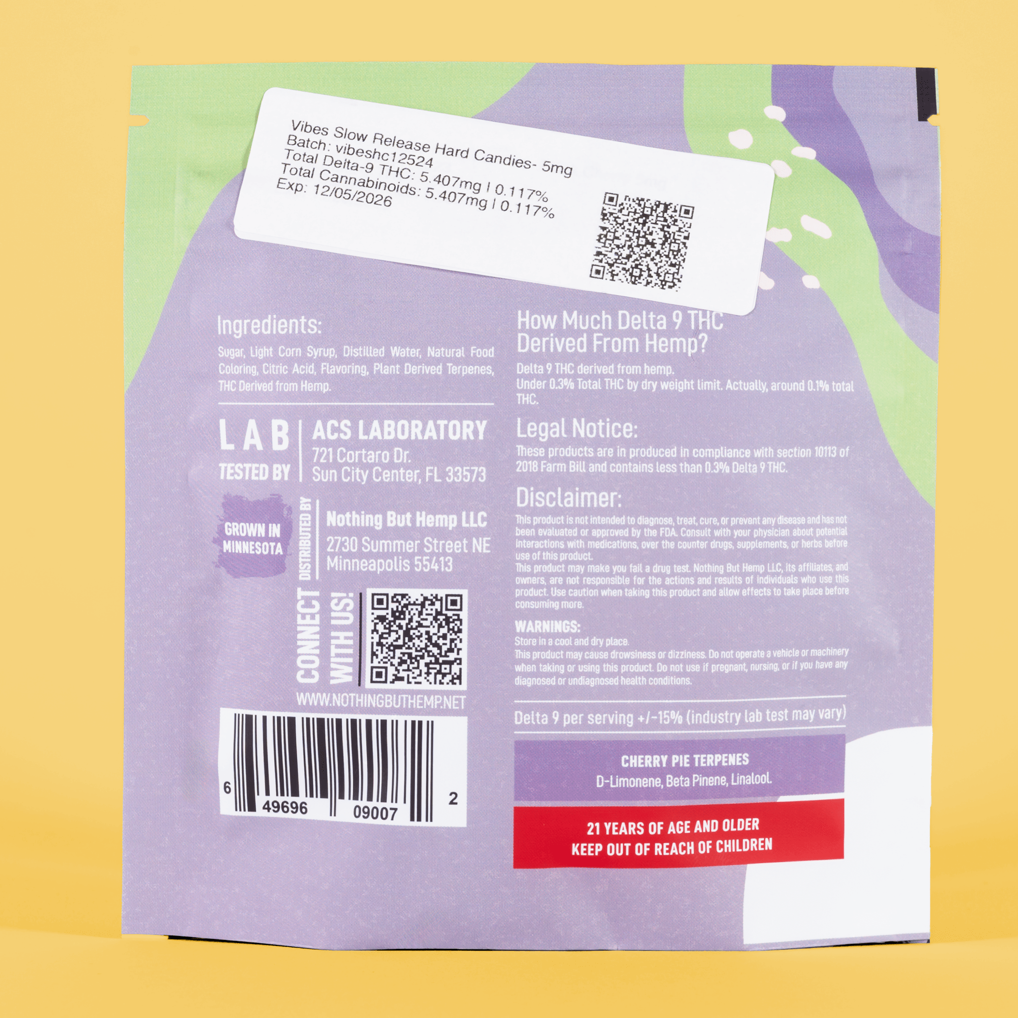 THC Hard Candy | Black Cherry Pie Strain | 50mg | 10 Pack