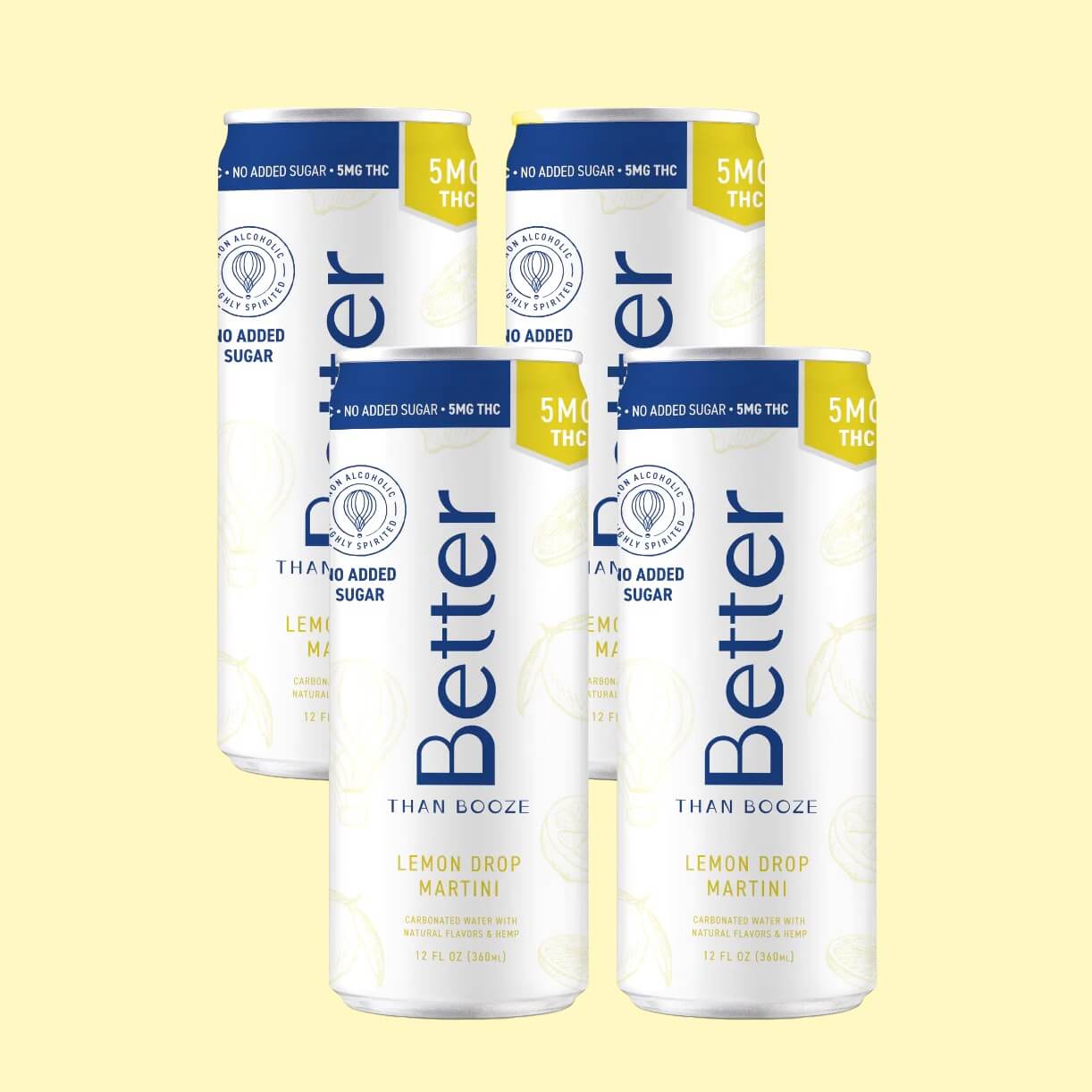 THC + No Sugar Added Lemon Drop Martini (4-pack)