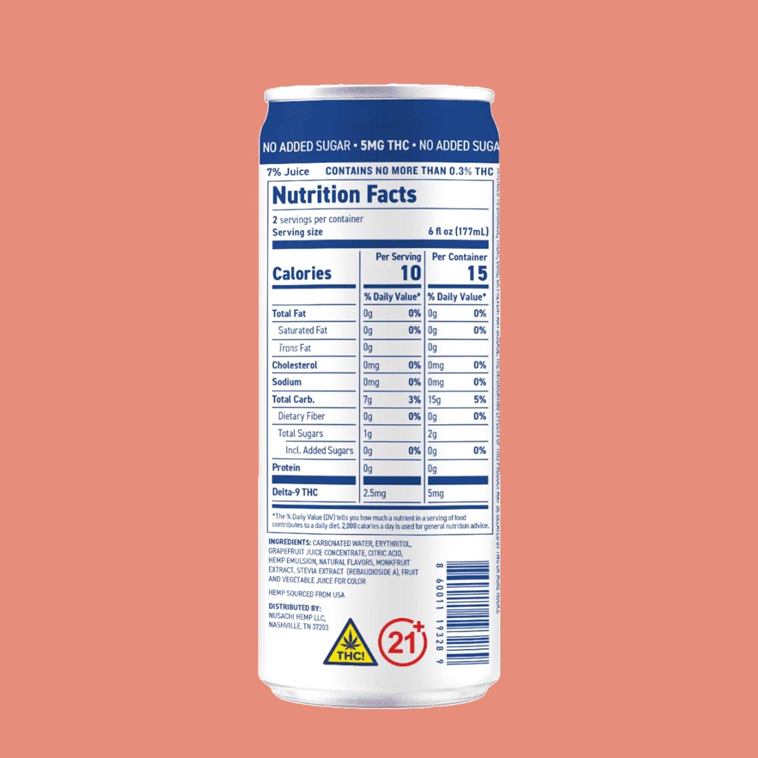 THC + No Sugar Added Rosemary Grapefruit Paloma