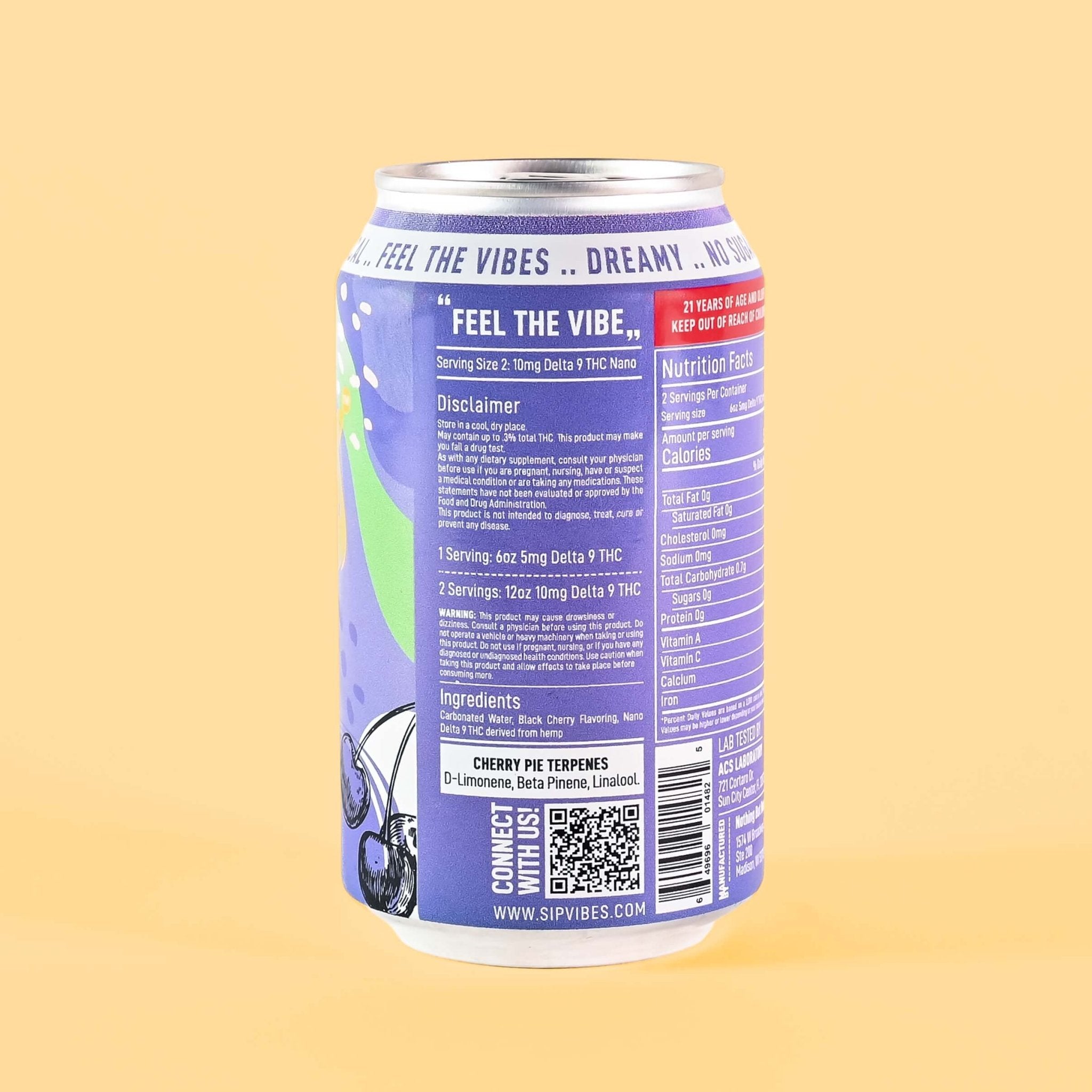 Vibes™ Black Cherry Chill | THC Seltzer | 4 Pack