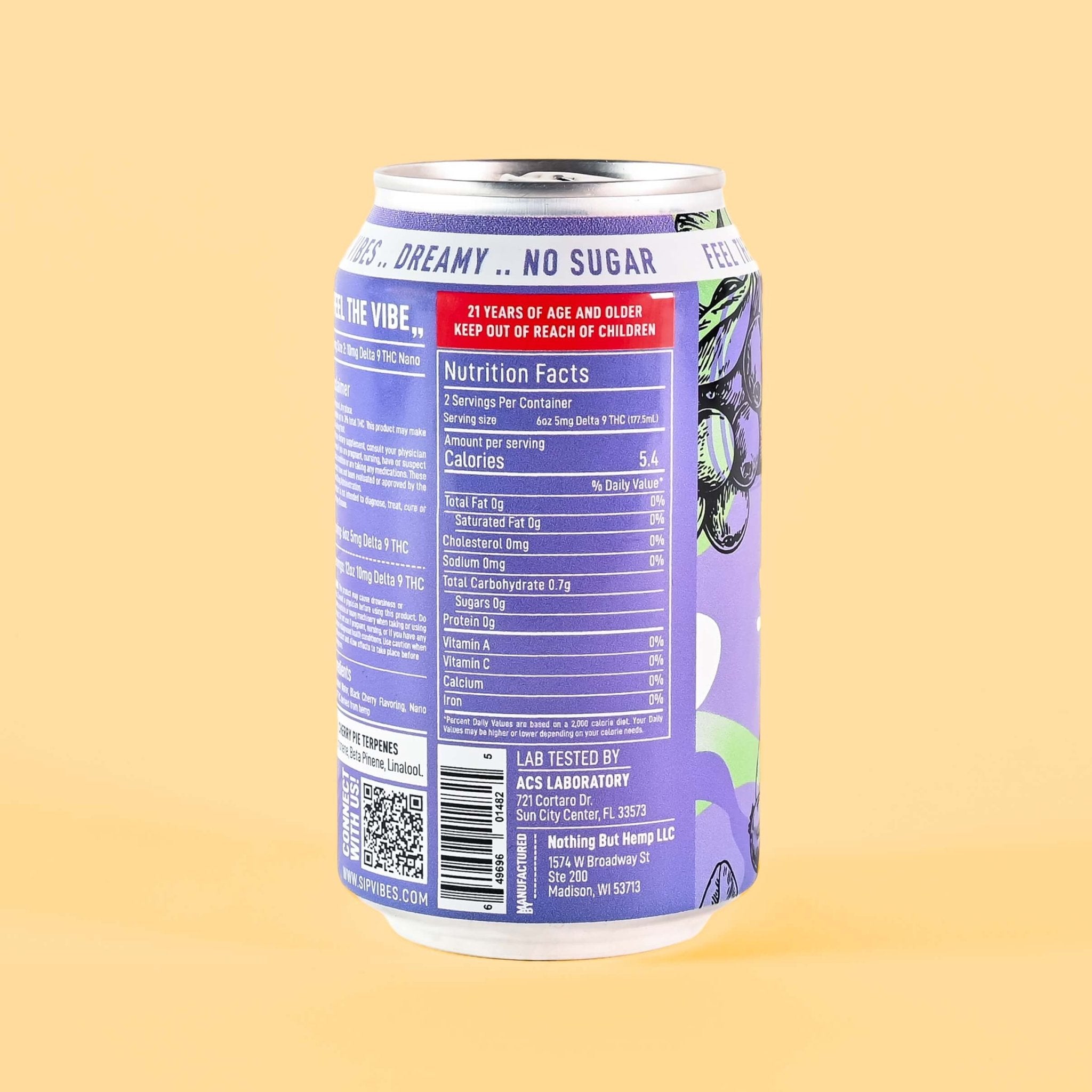 Vibes™ Black Cherry Chill | THC Seltzer | 4 Pack | Nothing But Hemp