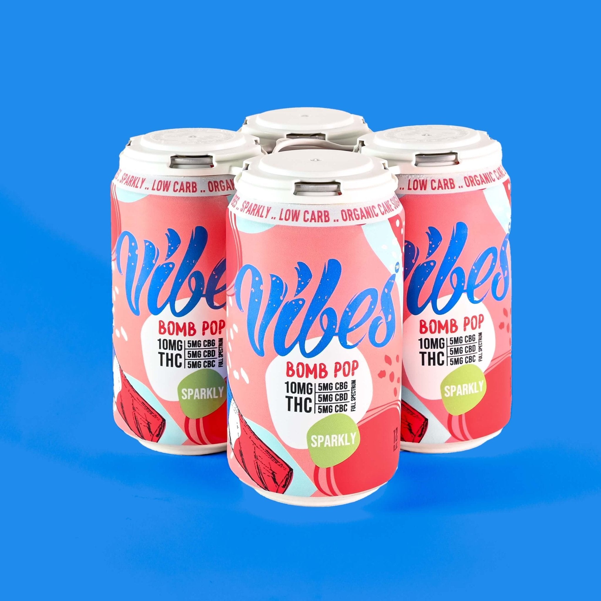 Vibes™ Bomb Pop - A Spark of Summer | Full Spectrum THC Cooler | 4 Pack