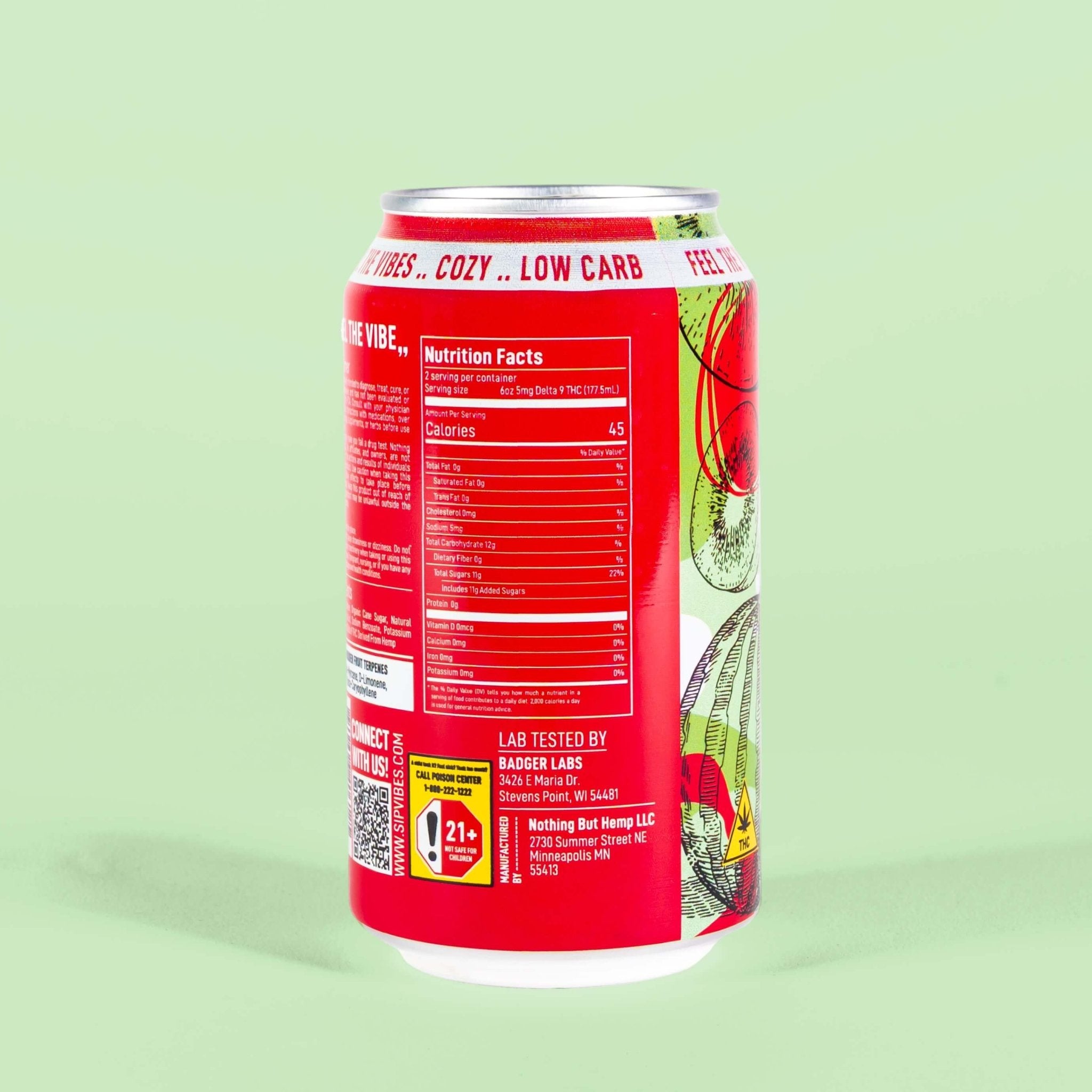 Vibes™ Cozy Watermelon Kiwi | THC Cooler | 4 Pack