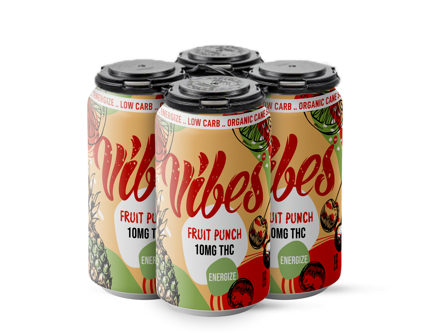 Vibes™ Fruit Punch Energize | THC Cooler | 4 Pack