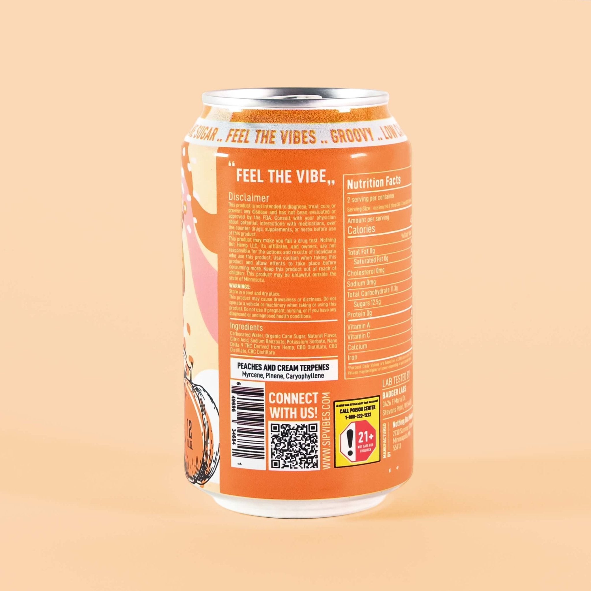 Vibes™ Groovy Peach | Full Spectrum THC Cooler| 4 Pack
