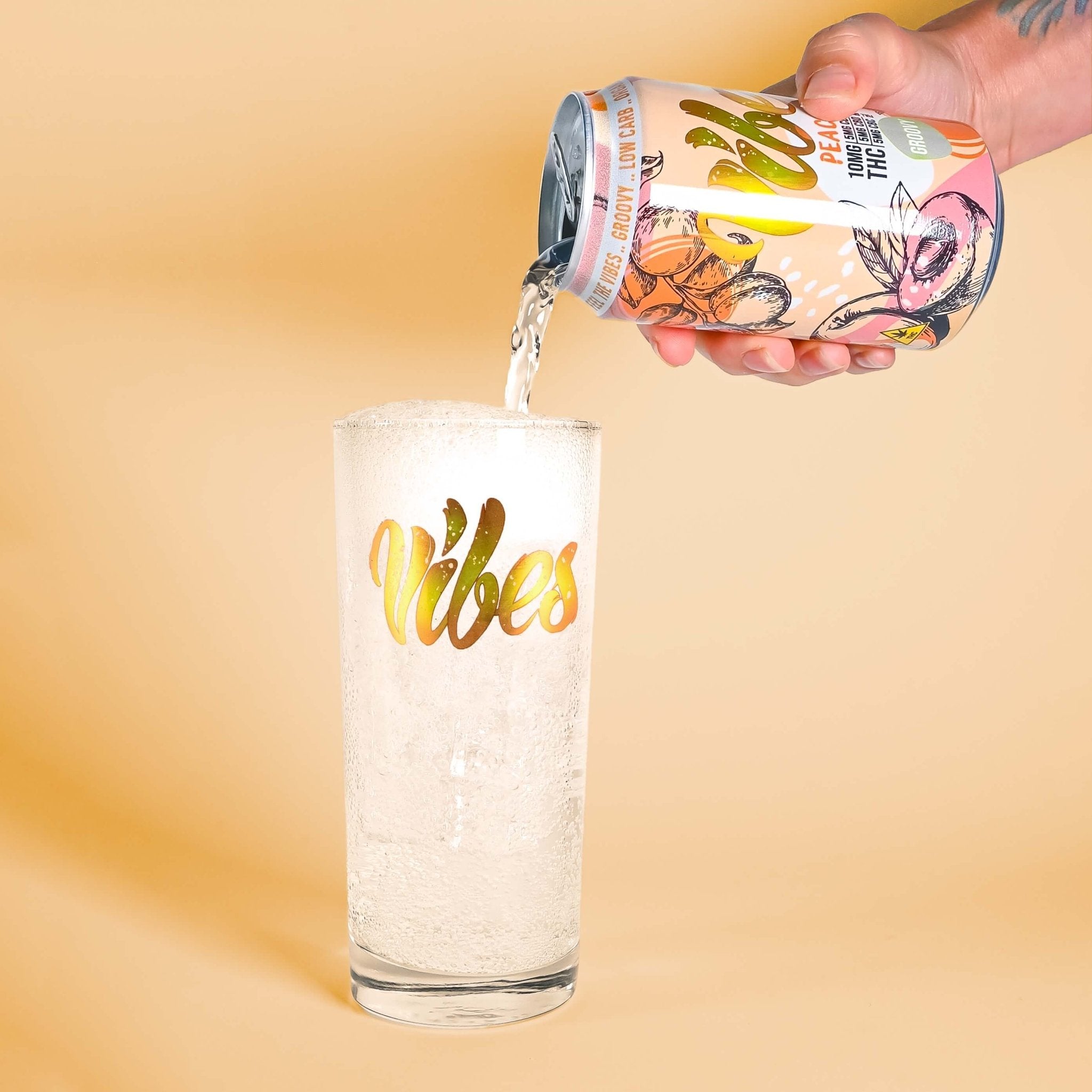 Vibes™ Groovy Peach | Full Spectrum THC Cooler| 4 Pack | Nothing