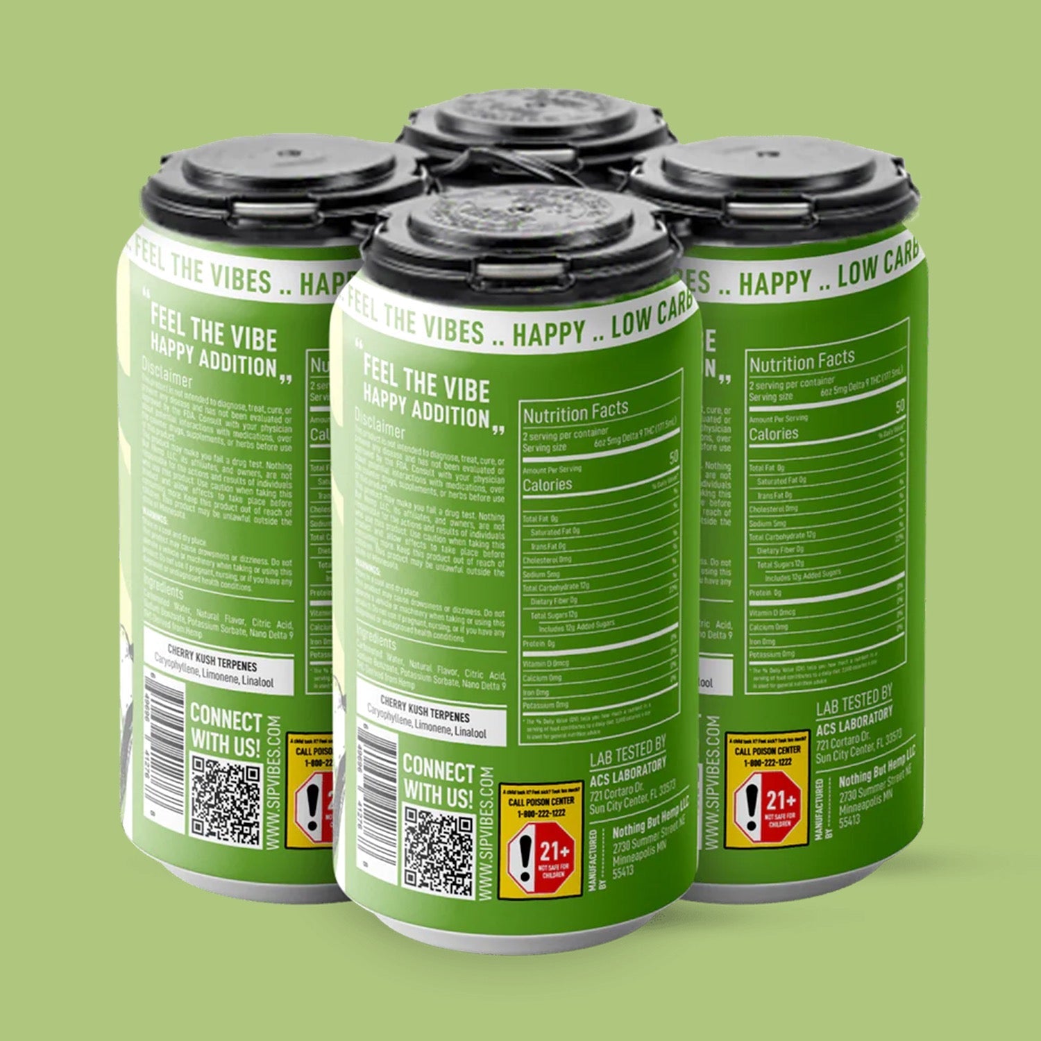 Vibes™ Happy Crisp Pear | THC Cooler | 4 Pack