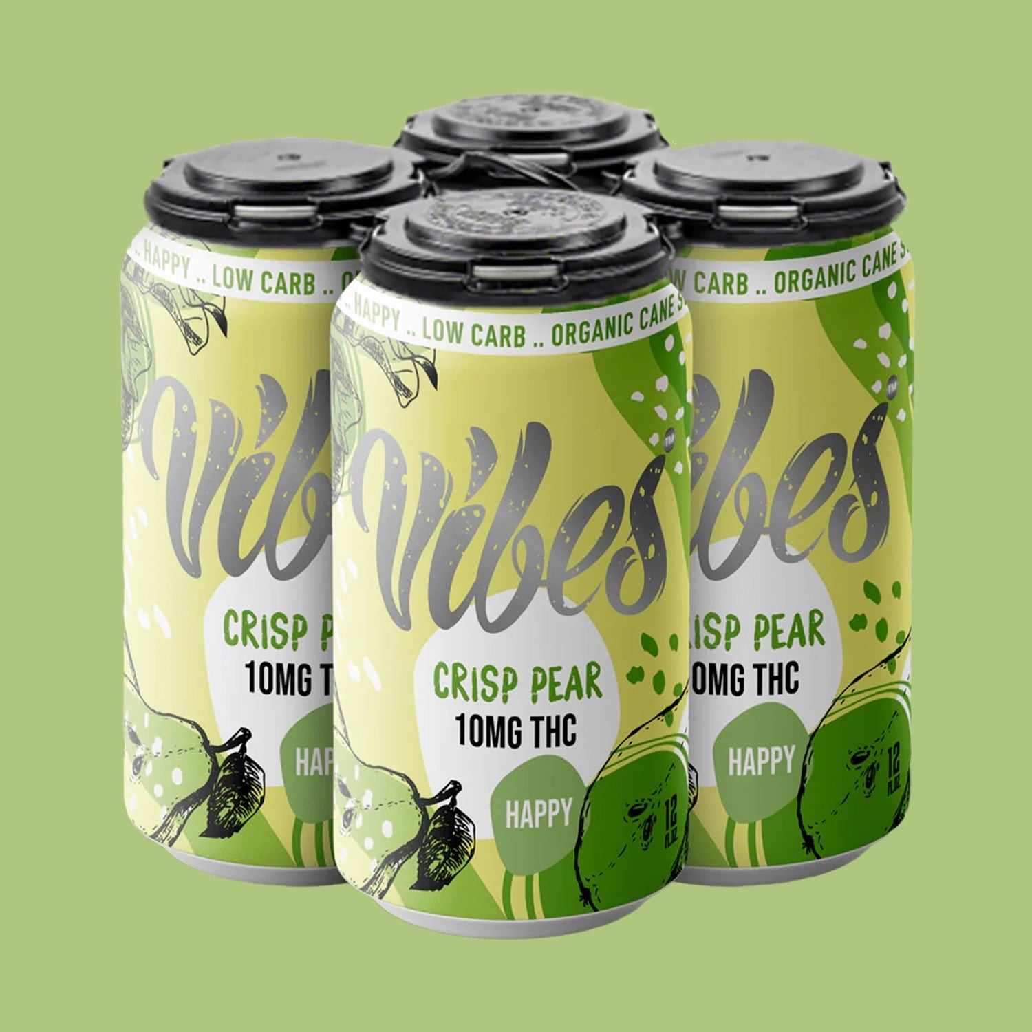 Vibes™ Happy Crisp Pear | THC Cooler | 4 Pack