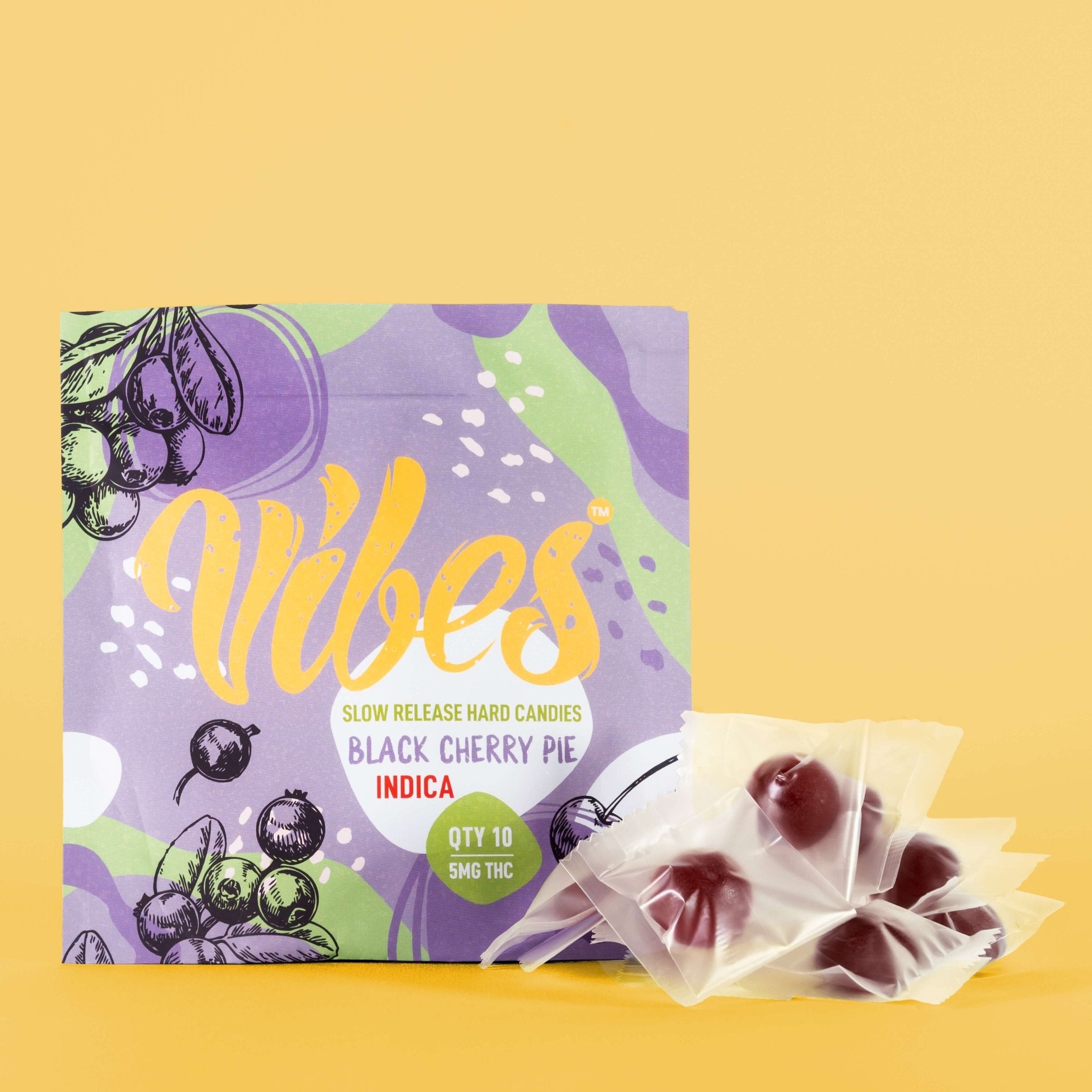 Vibes™ Hard Candies | Black Cherry Pie Indica | 200mg
