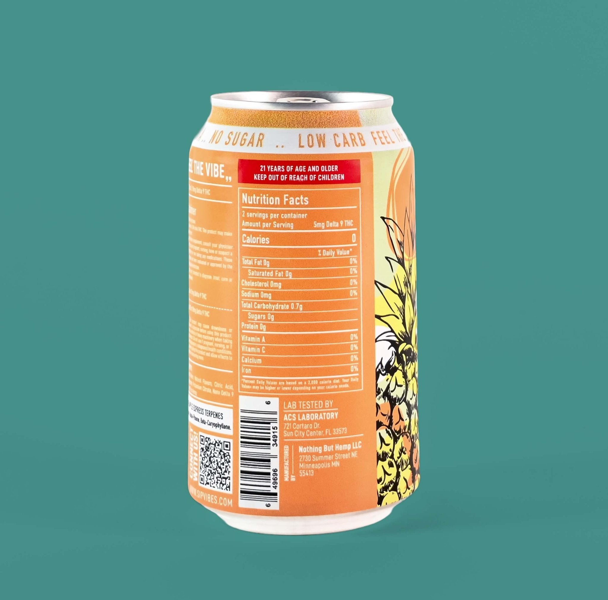 Vibes™ Pineapple Uplift  | THC Seltzer | 4 Pack