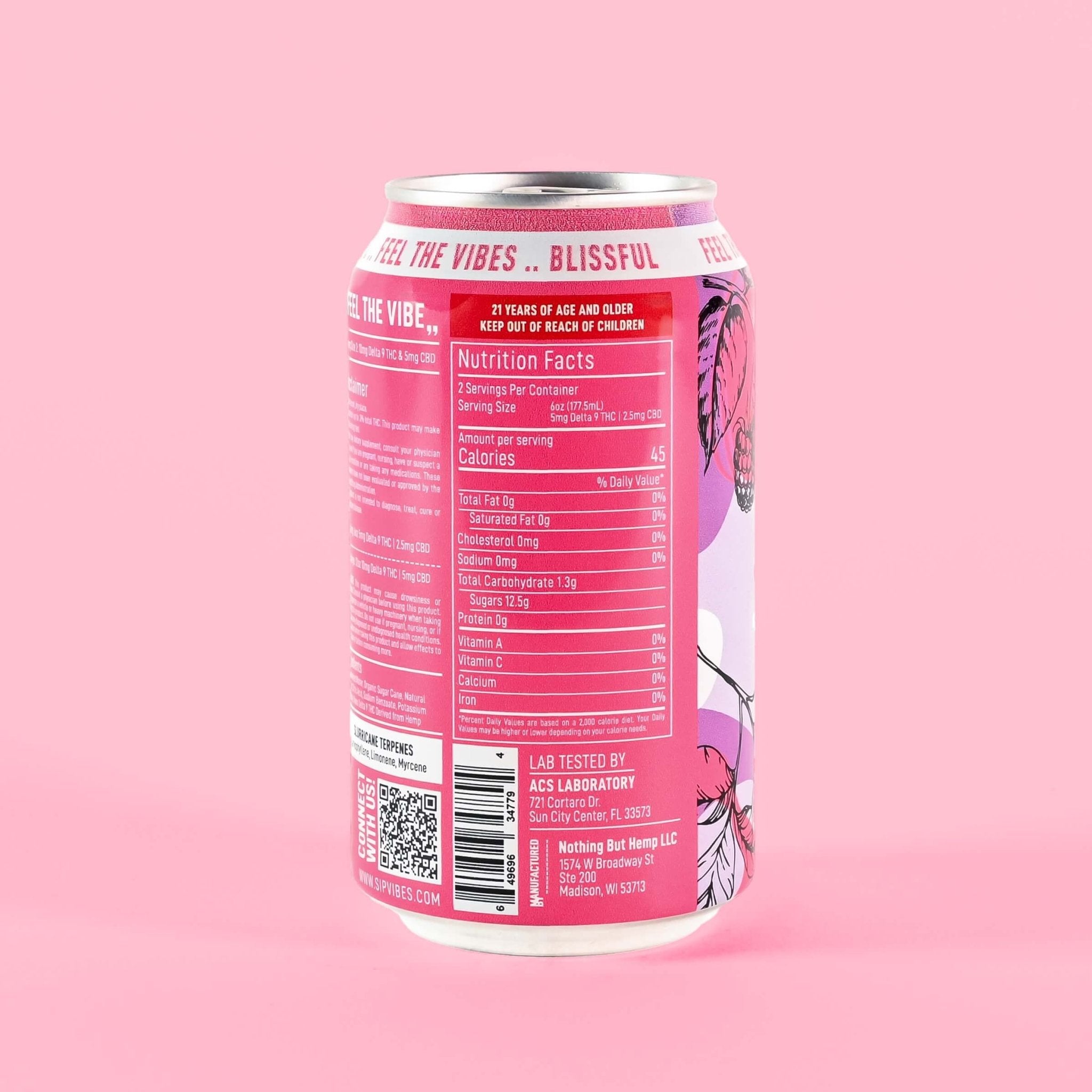 Vibes™ Wild Berry Mellow | THC + CBD Cooler | 4 Pack | Nothing But